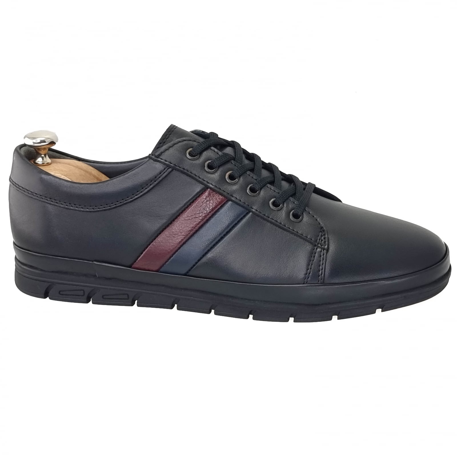 Pantofi Bărbați Sport Din Piele Naturală Neagră 3537
