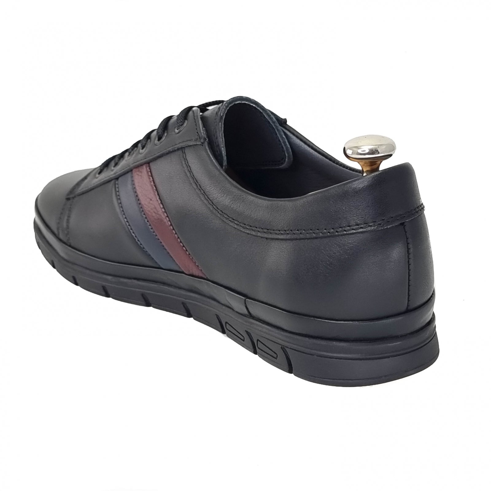 Pantofi Bărbați Sport Din Piele Naturală Neagră 3537