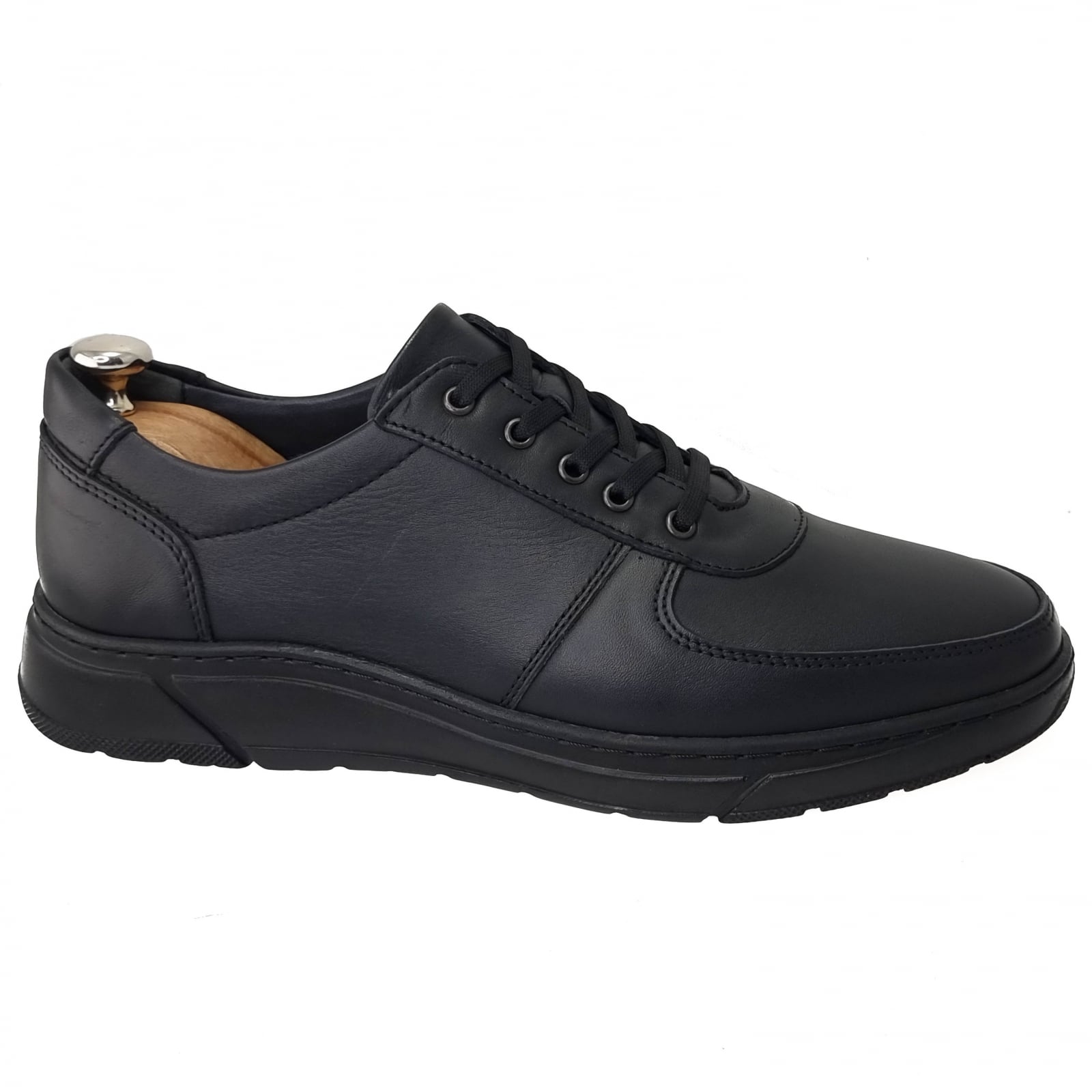 Pantofi Bărbați Sport Din Piele Naturală Neagră 3538