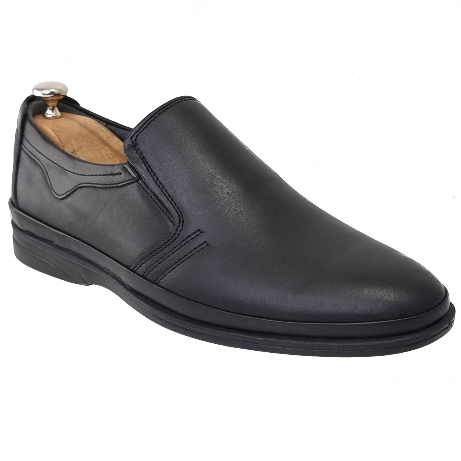 Pantofi Bărbați Casual Din Piele Naturală Neagră 2545