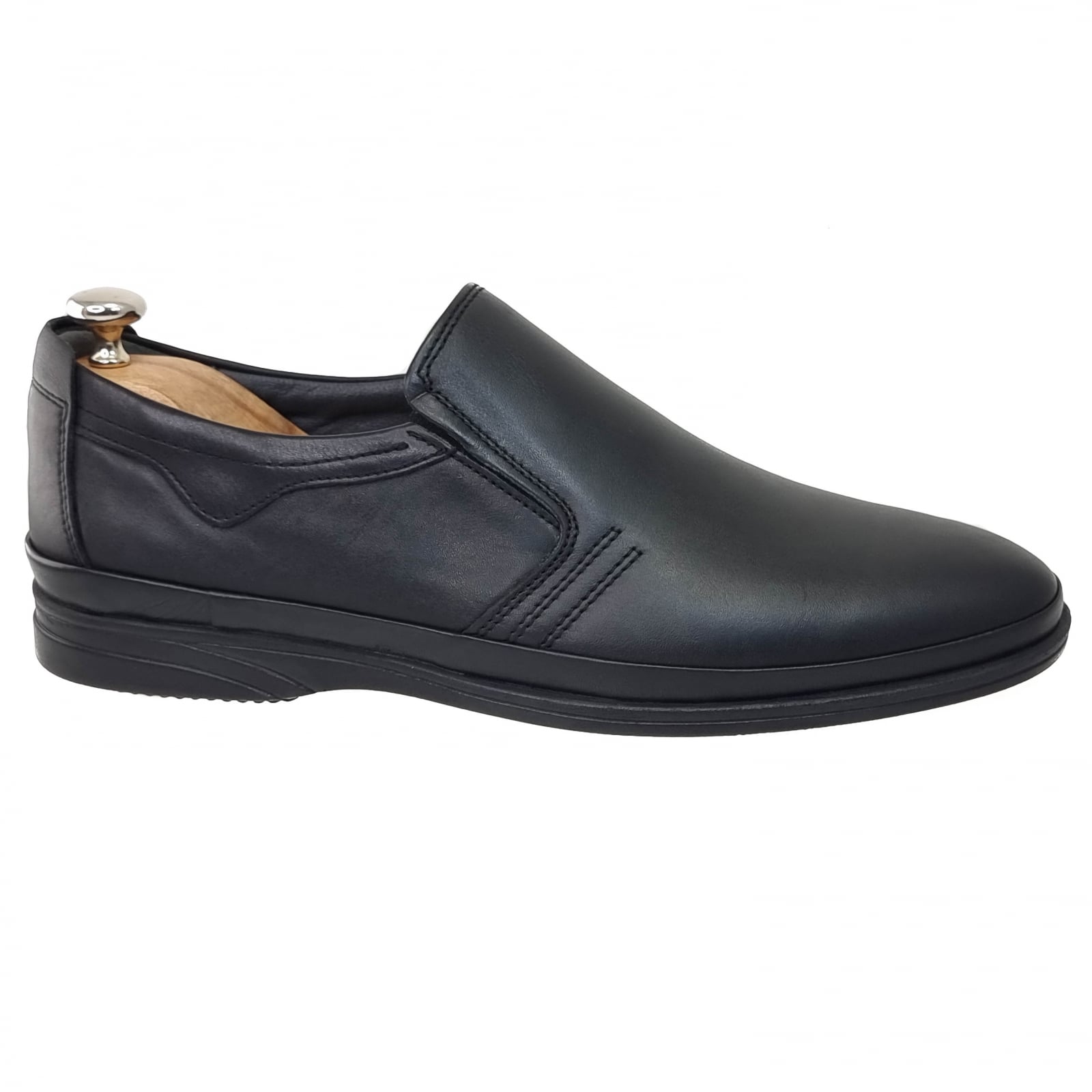 Pantofi Bărbați Casual Din Piele Naturală Neagră 2545