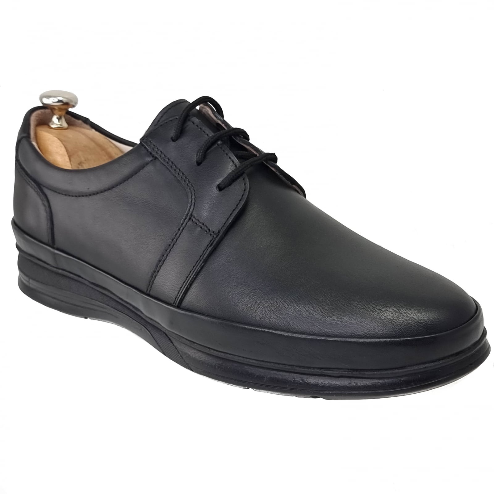 Pantofi Bărbați Casual Din Piele Naturală Neagră 2547