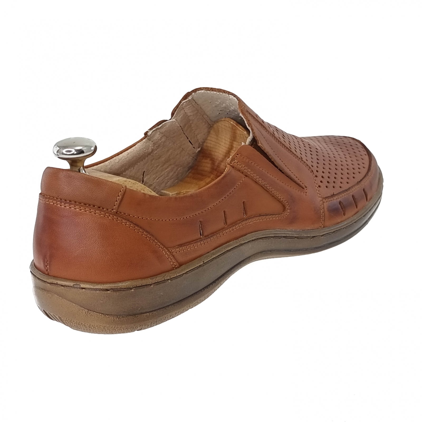 Pantofi Bărbați Din Piele Naturală Perforată Maro 6522