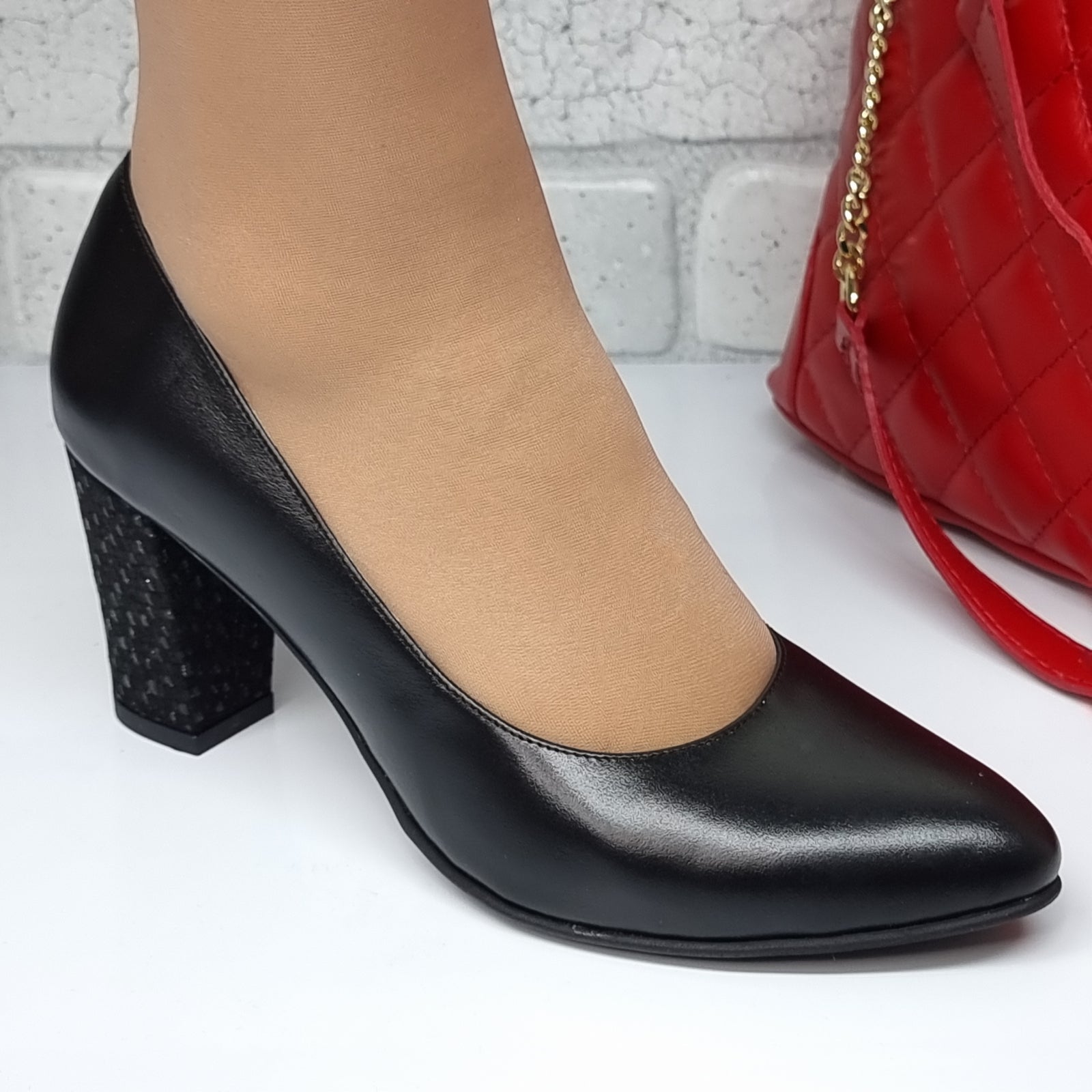 Pantofi Damă Eleganți Din Piele Naturală Neagră 20138