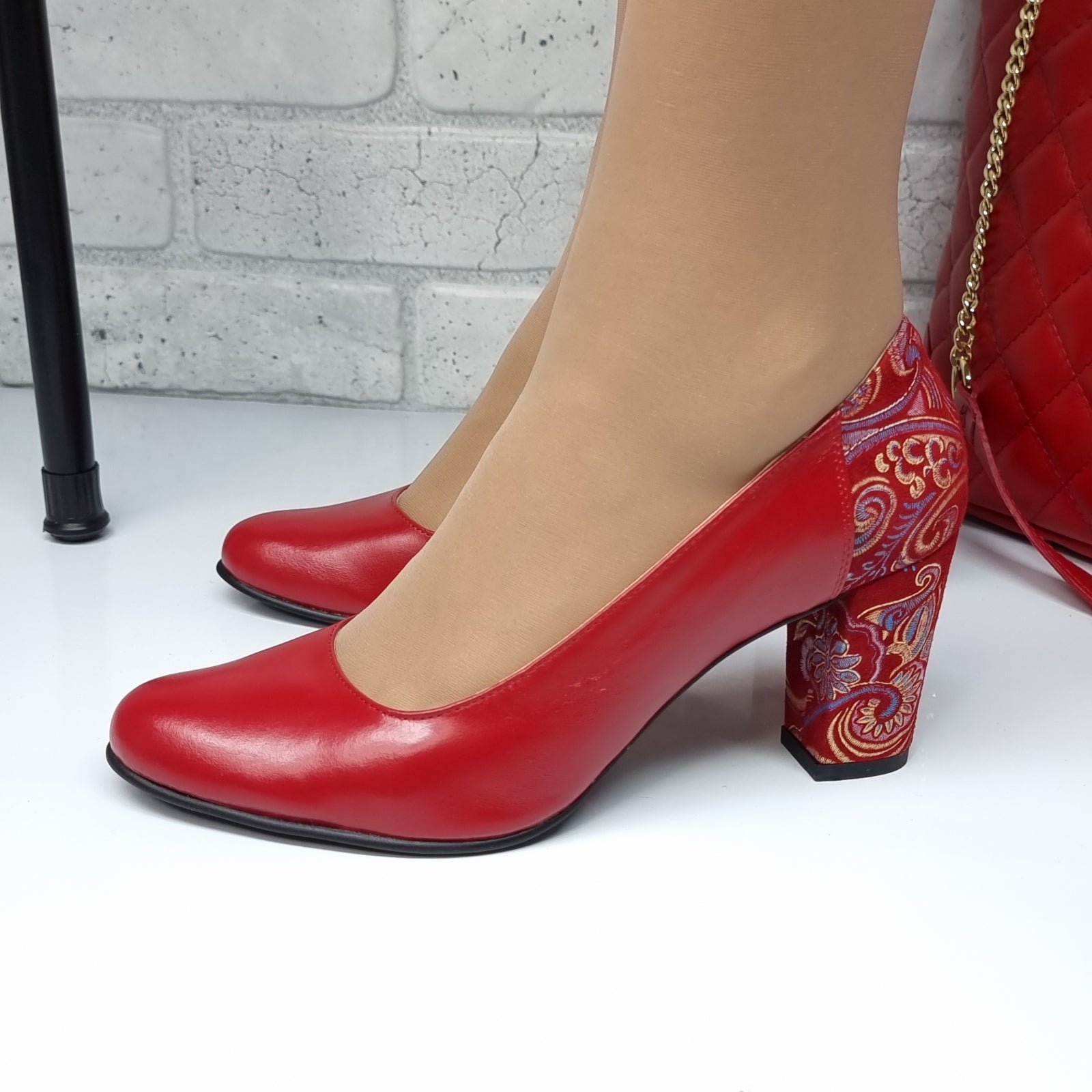 Pantofi Damă Eleganți Din Piele Naturală Roșu Regal 20142