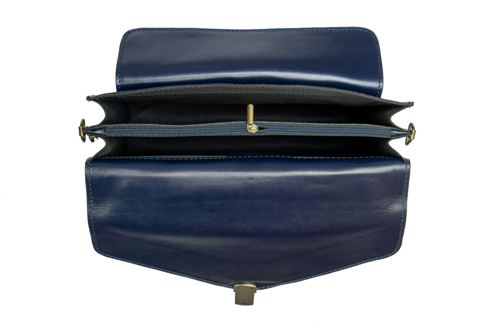 Servietă Bărbați Din Piele Naturală Blue 55006