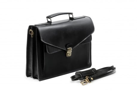 Servietă Bărbați Din Piele Naturală Neagră 55004