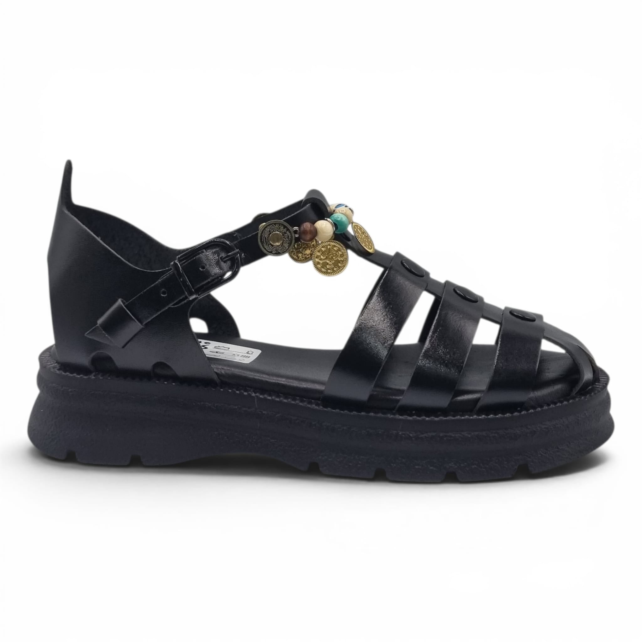 Sandale Damă Casual Confort Din Piele Naturală Neagră 13771