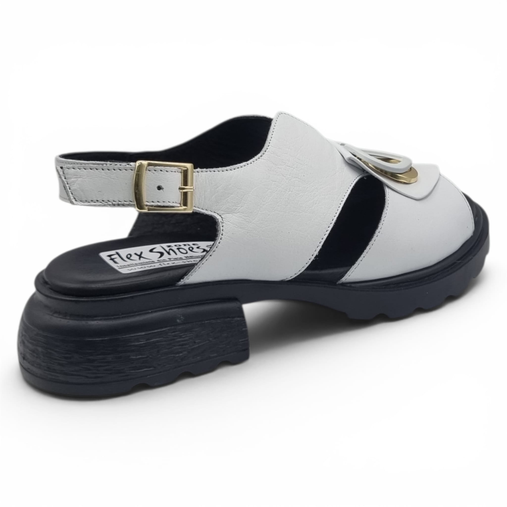 Sandale Damă Casual Confort Din Piele Naturală Albă 13788