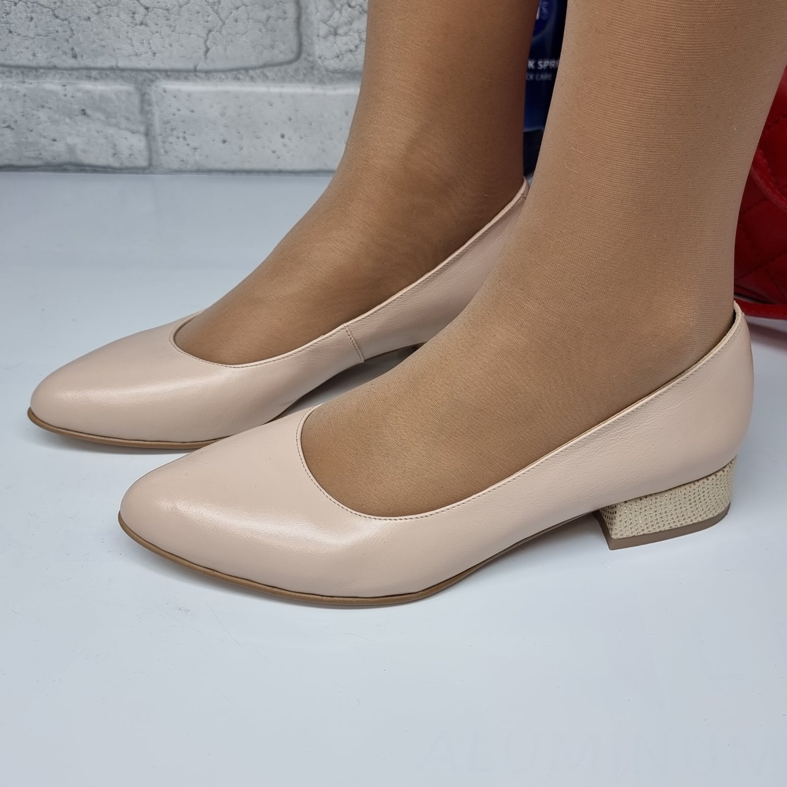 Pantofi Damă Eleganți Din Piele Naturală Nude 20154