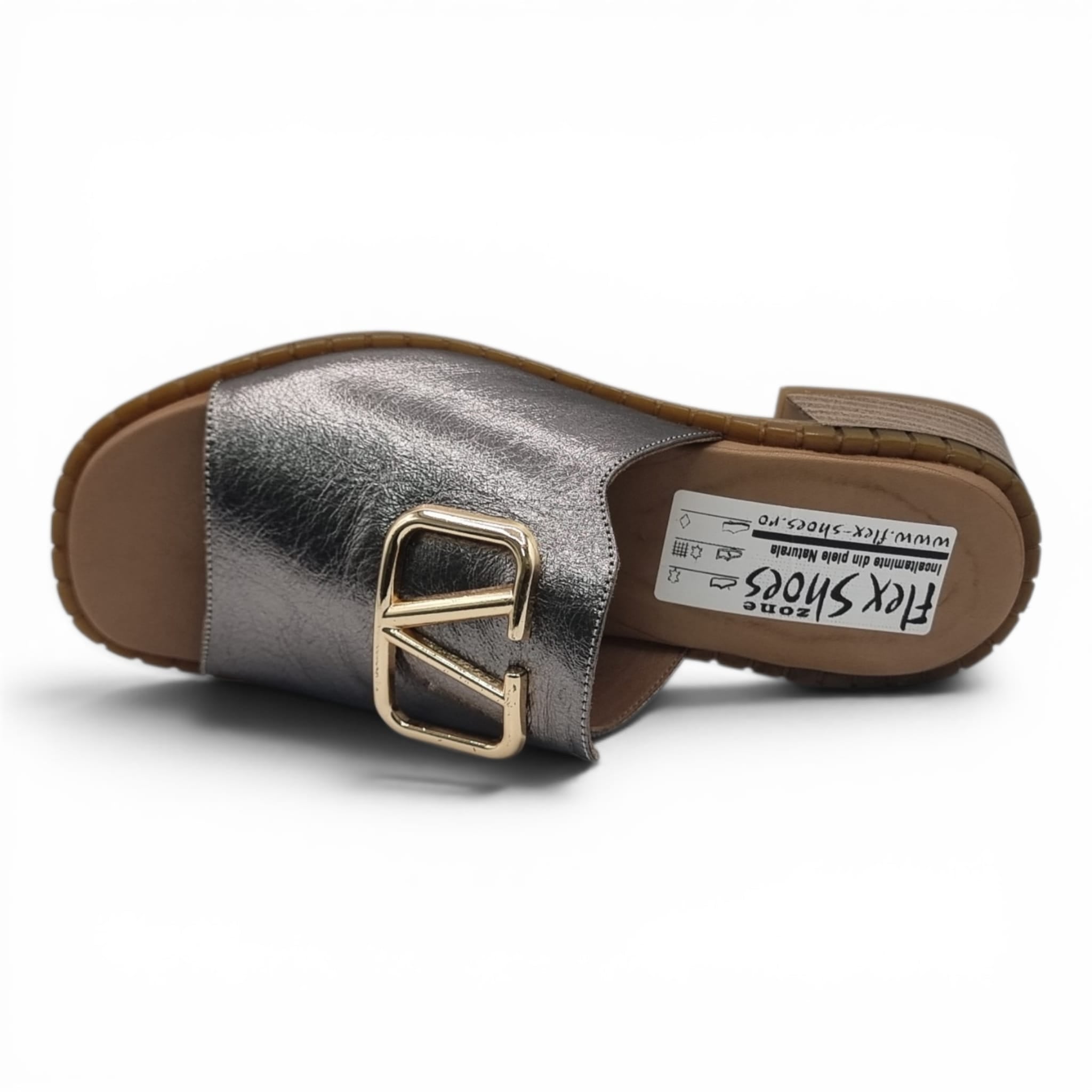 Sandale Damă Casual Confort Din Piele Naturală Gri 13797