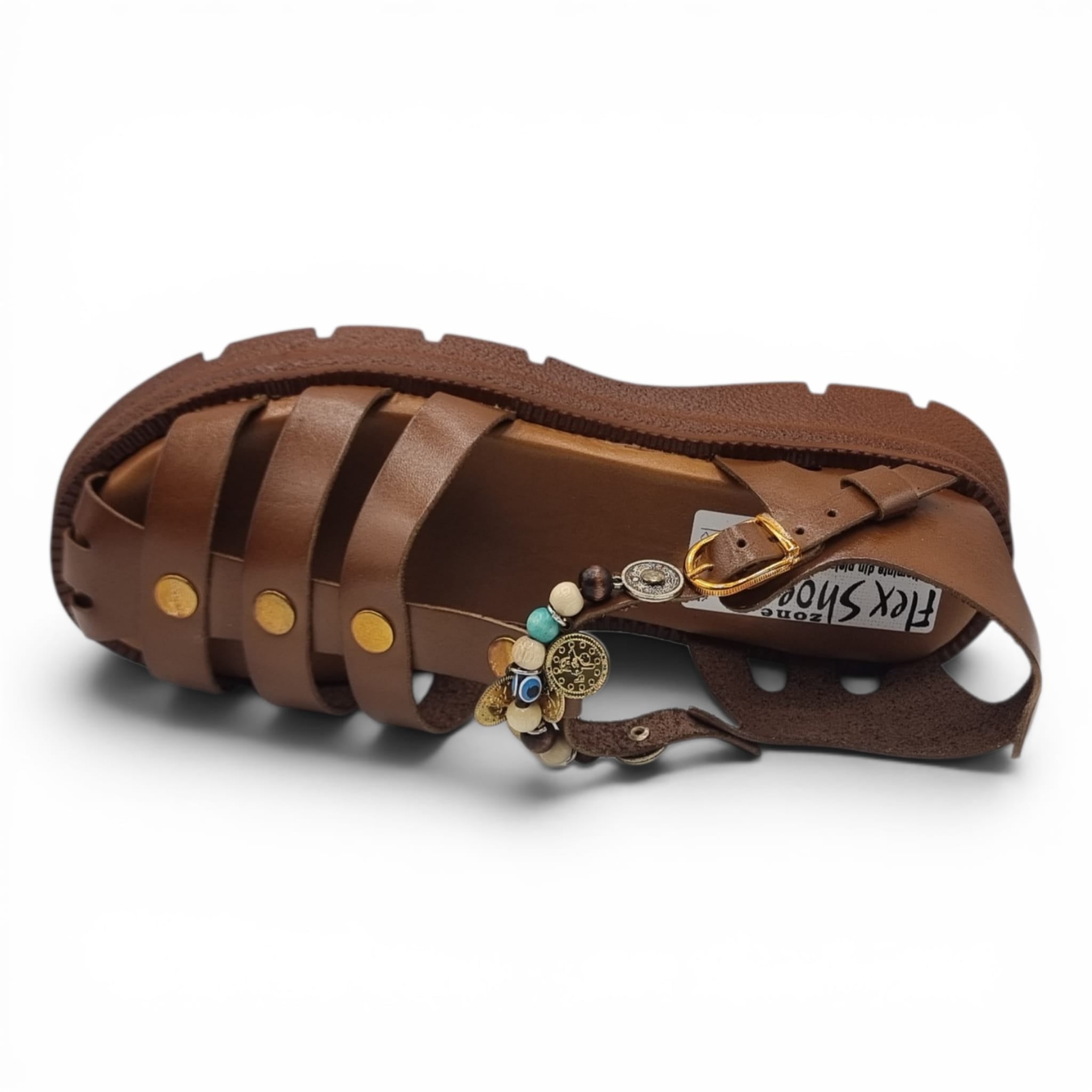Sandale Damă Casual Confort Din Piele Naturală Maro 13784