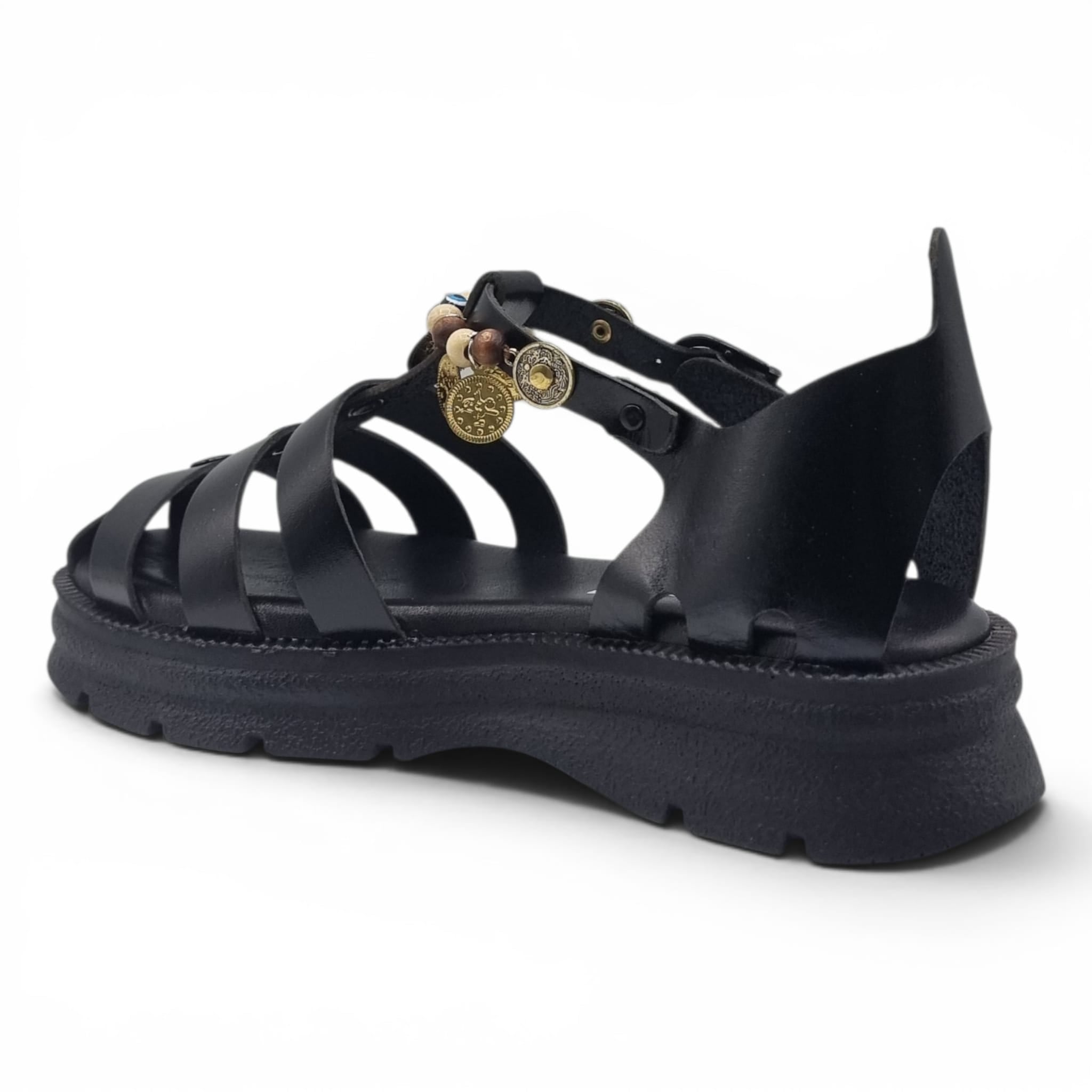 Sandale Damă Casual Confort Din Piele Naturală Neagră 13771