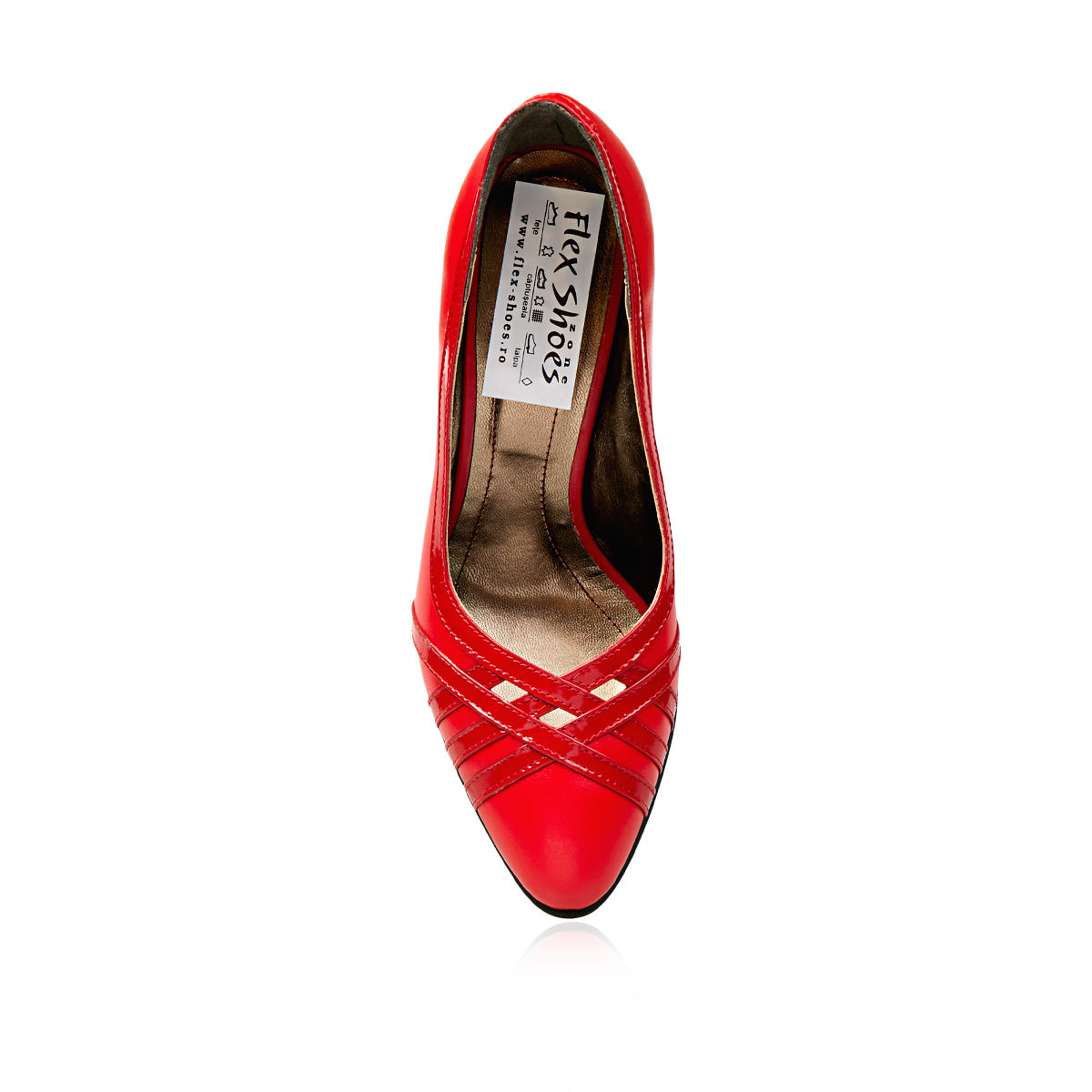 Pantofi Damă Eleganți Din Piele Naturală Roșie 20106