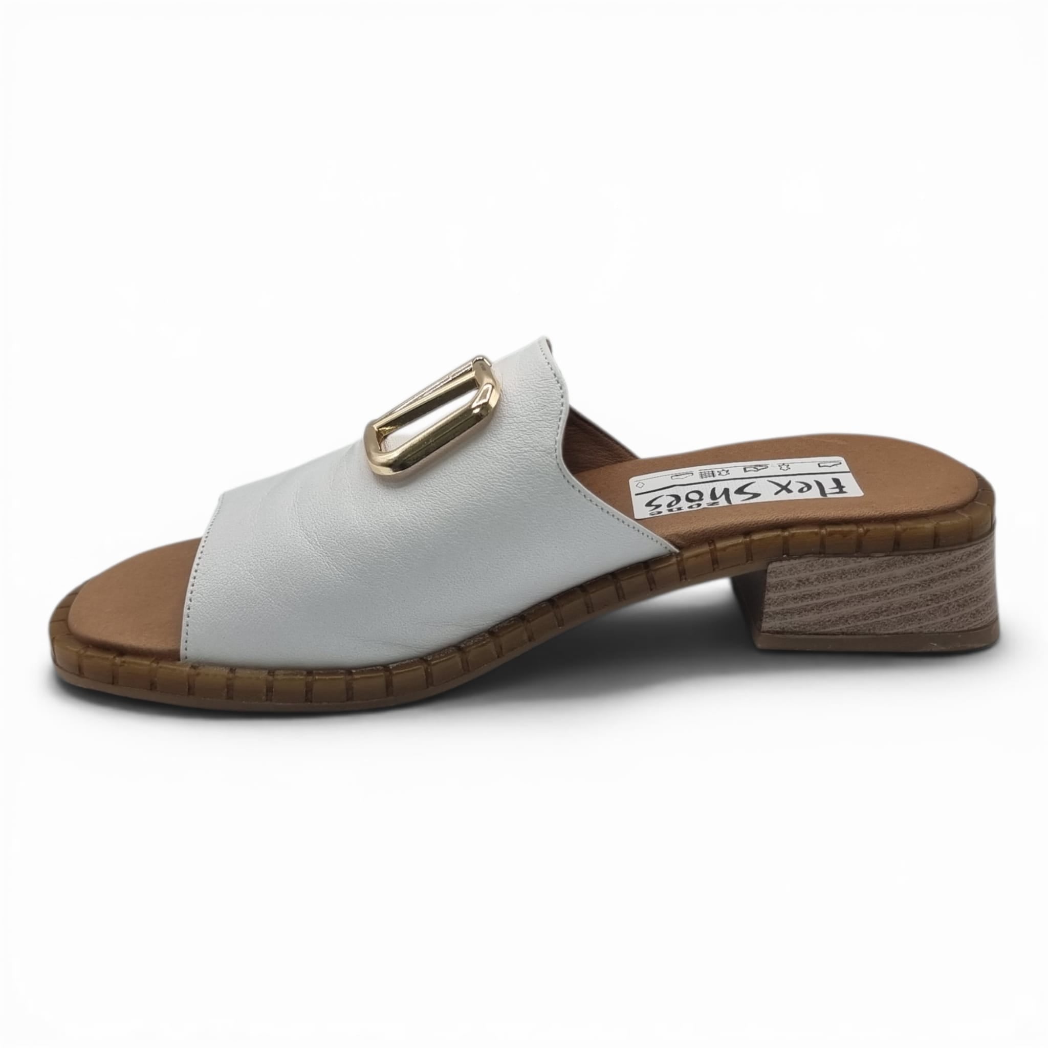 Sandale Damă Casual Confort Din Piele Naturală Albă 13796