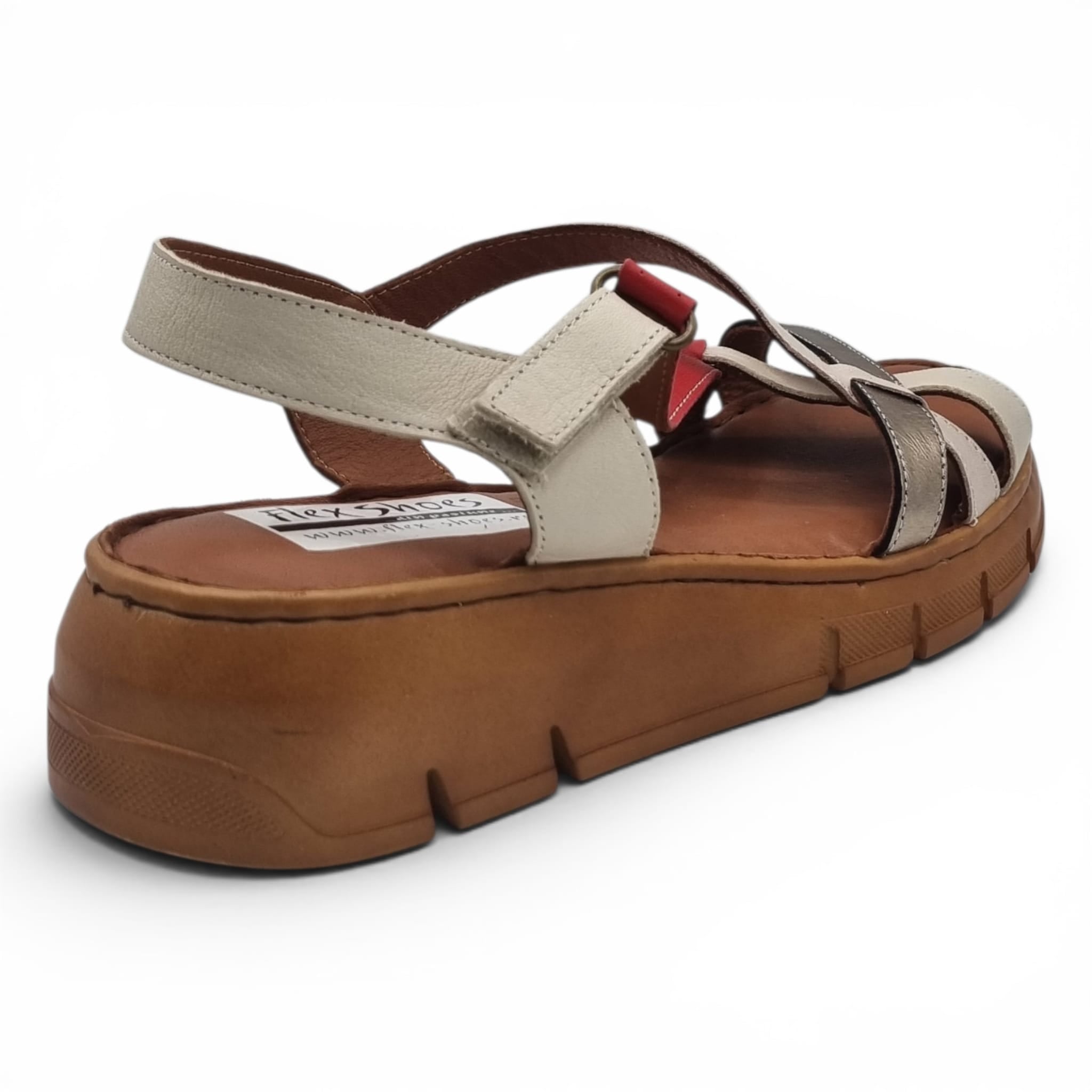Sandale Damă Casual Confort Din Piele Naturală Crem Color 13767