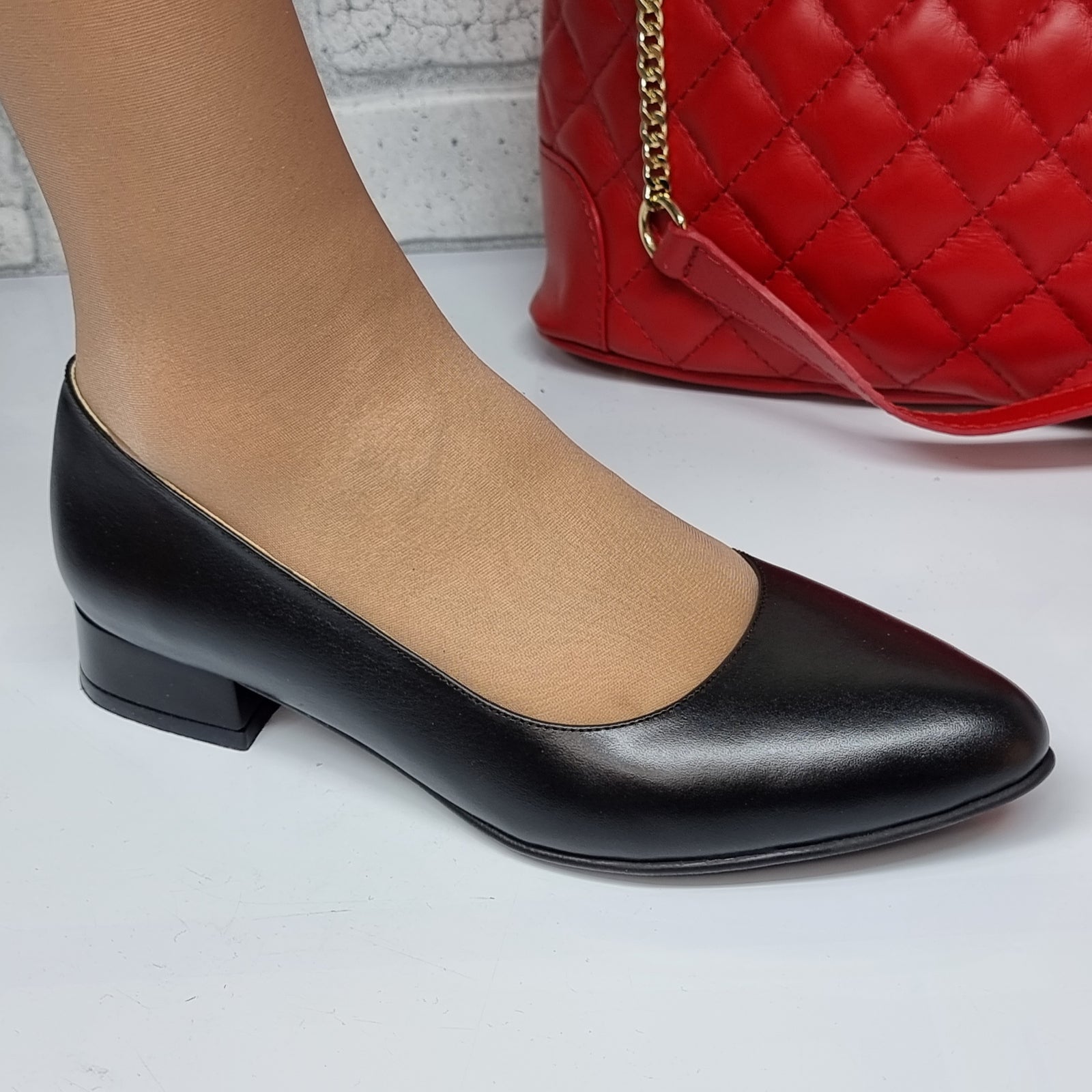 Pantofi Damă Eleganți Din Piele Naturală Neagră 20149