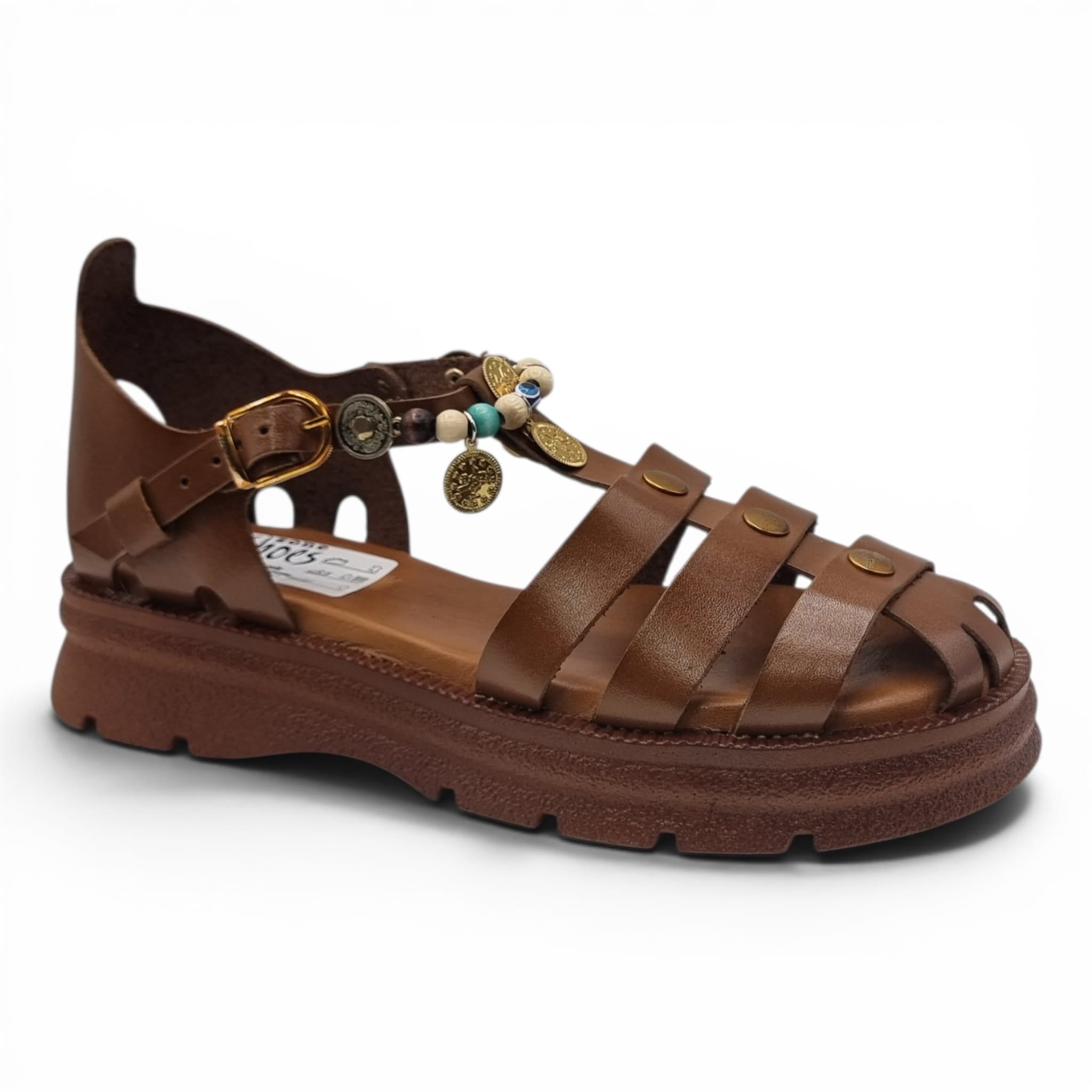 Sandale Damă Casual Confort Din Piele Naturală Maro 13784