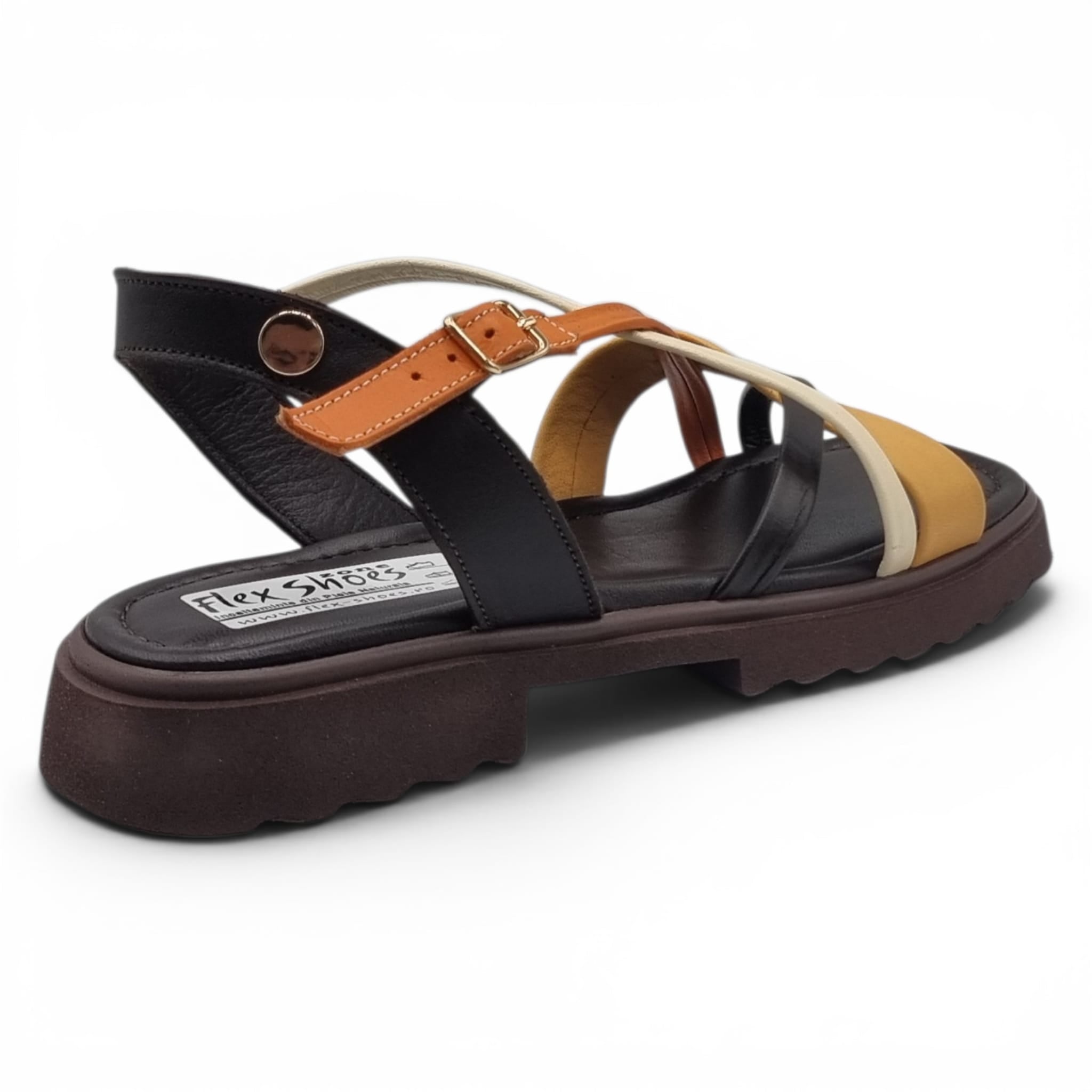 Sandale Damă Casual Confort Din Piele Naturală Neagră Color 13768