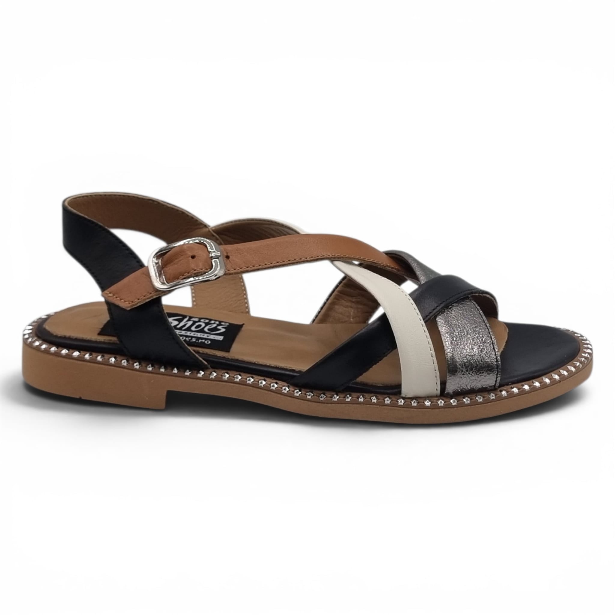 Sandale Damă Casual Confort Din Piele Naturală Neagră Multi 13769