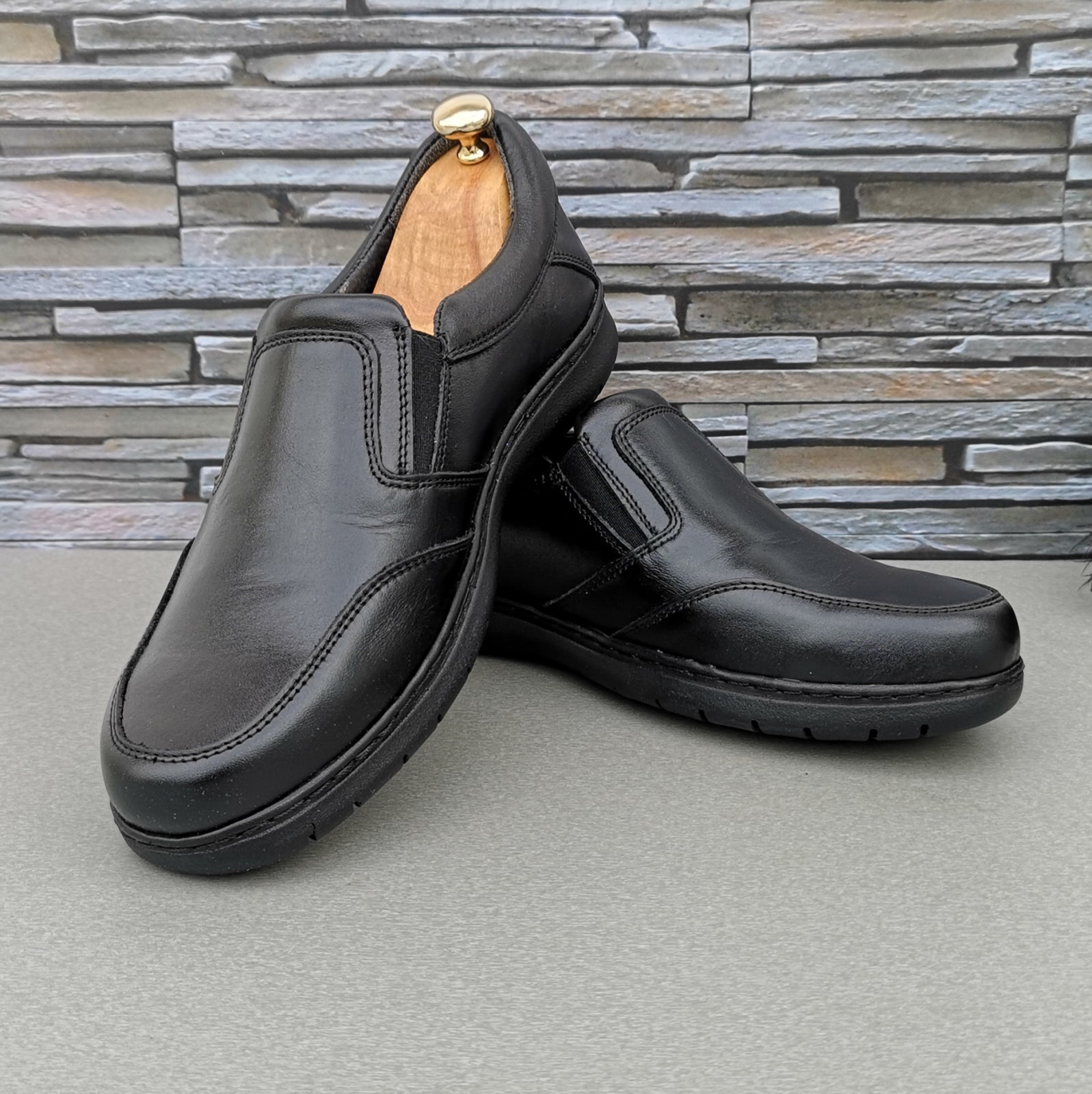 Pantofi Bărbați Casual Confort Din Piele Naturală Neagră 2512