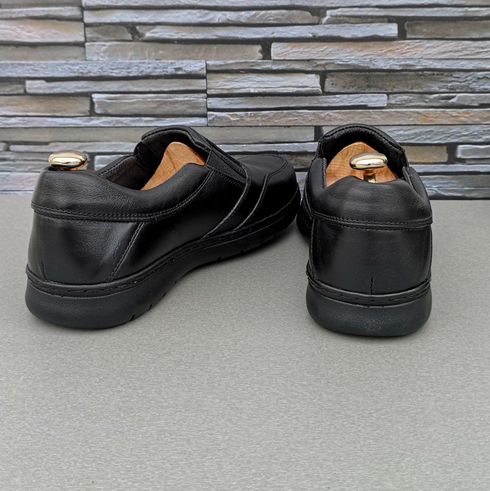 Pantofi Bărbați Casual Confort Din Piele Naturală Neagră 2512