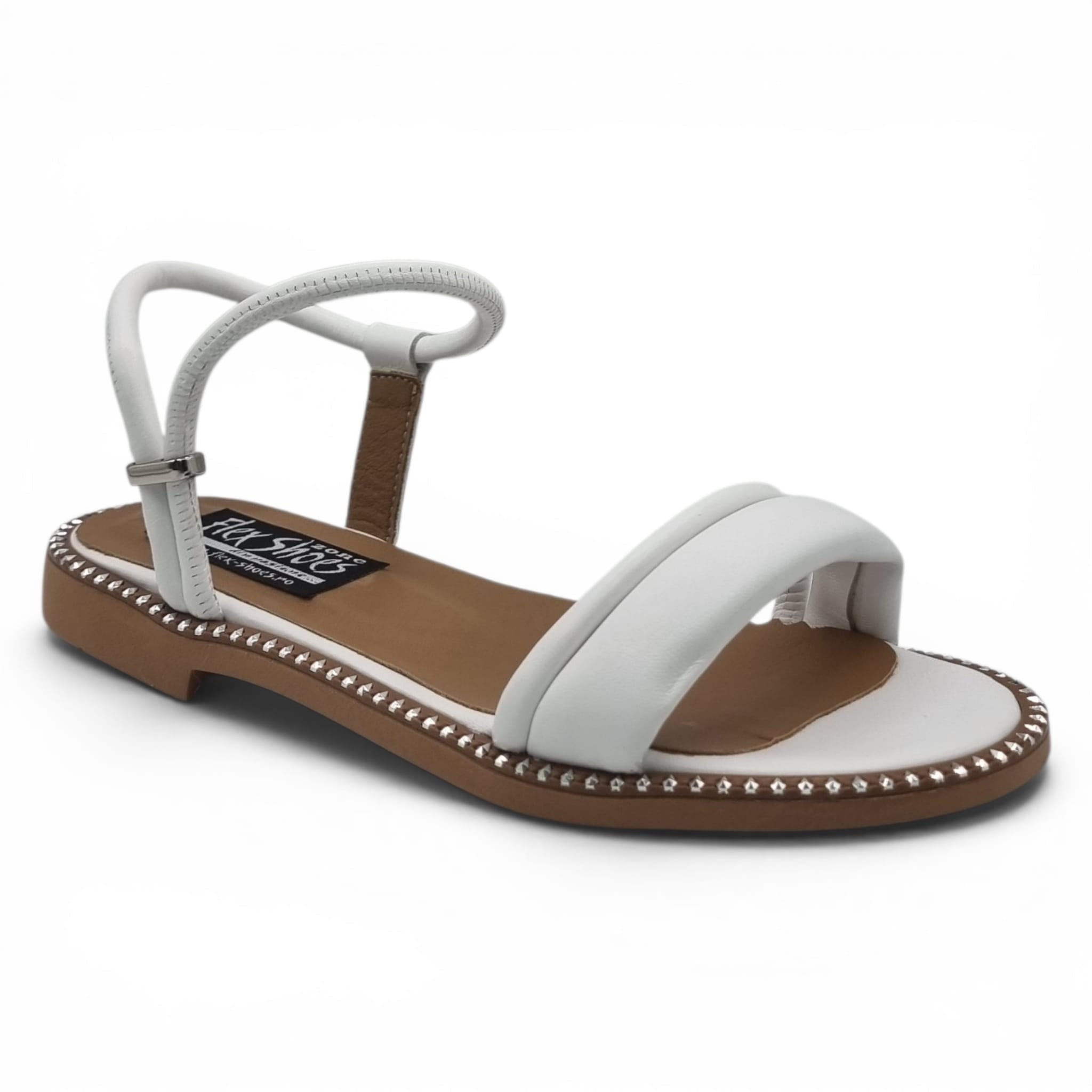 Sandale Damă Casual Confort Din Piele Naturală Albă 13774