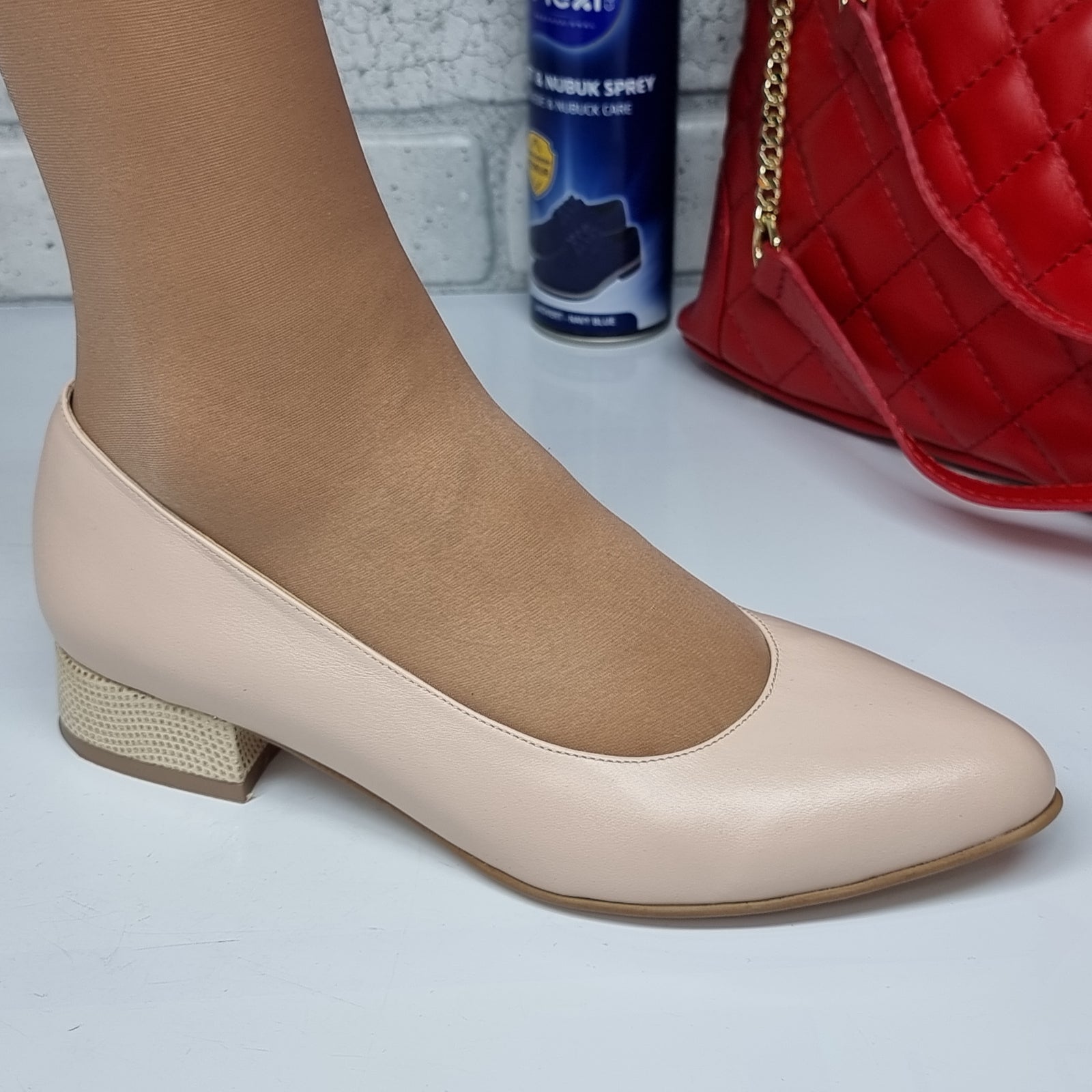 Pantofi Damă Eleganți Din Piele Naturală Nude 20154