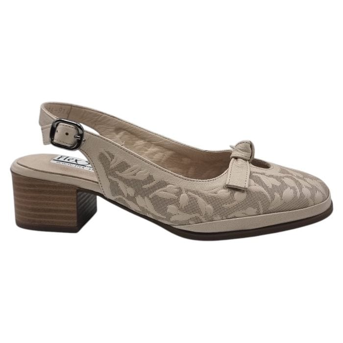 Sandale Damă Confort Din Piele Naturală Crem 13810