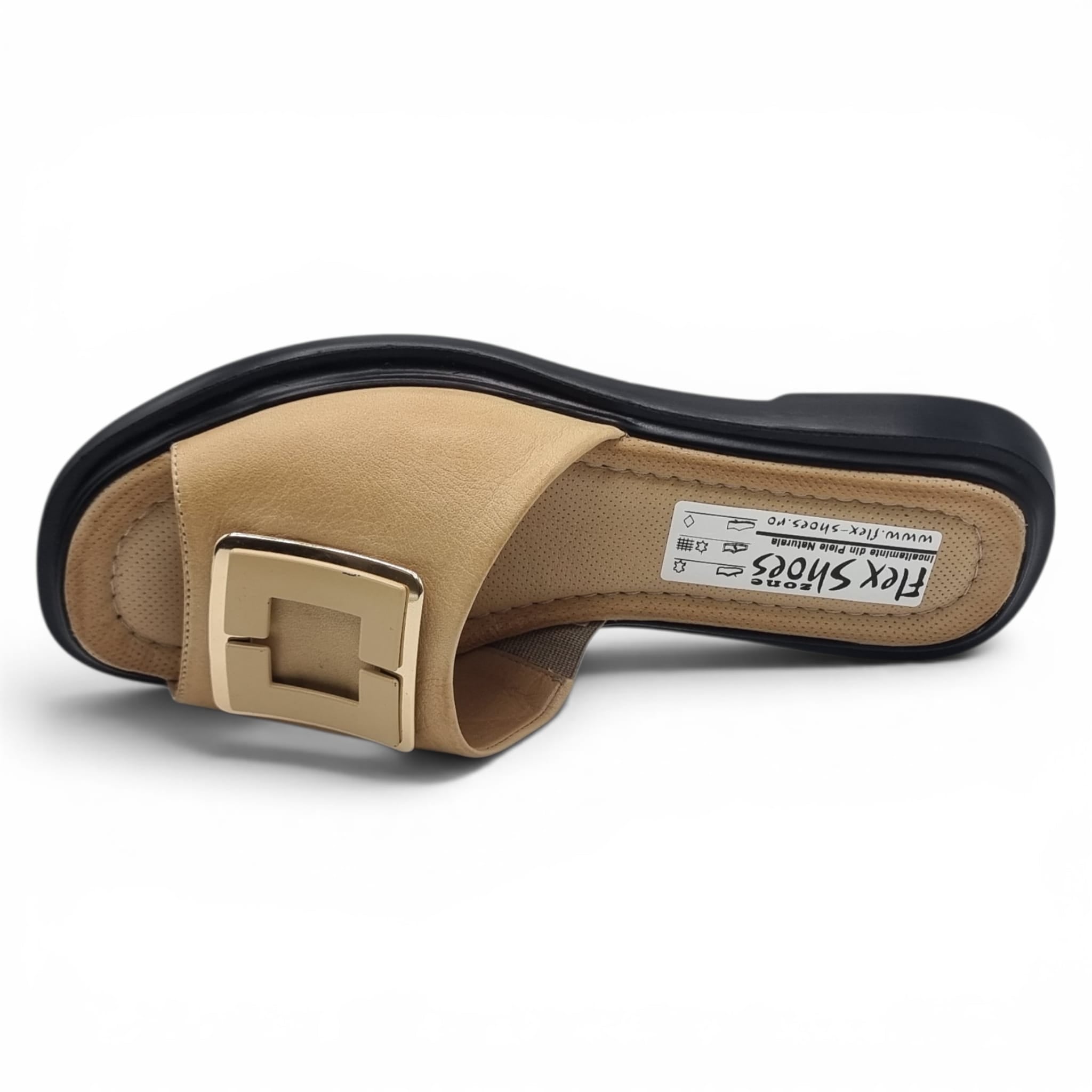 Sandale Damă Casual Confort Din Piele Naturală Capucino 13781