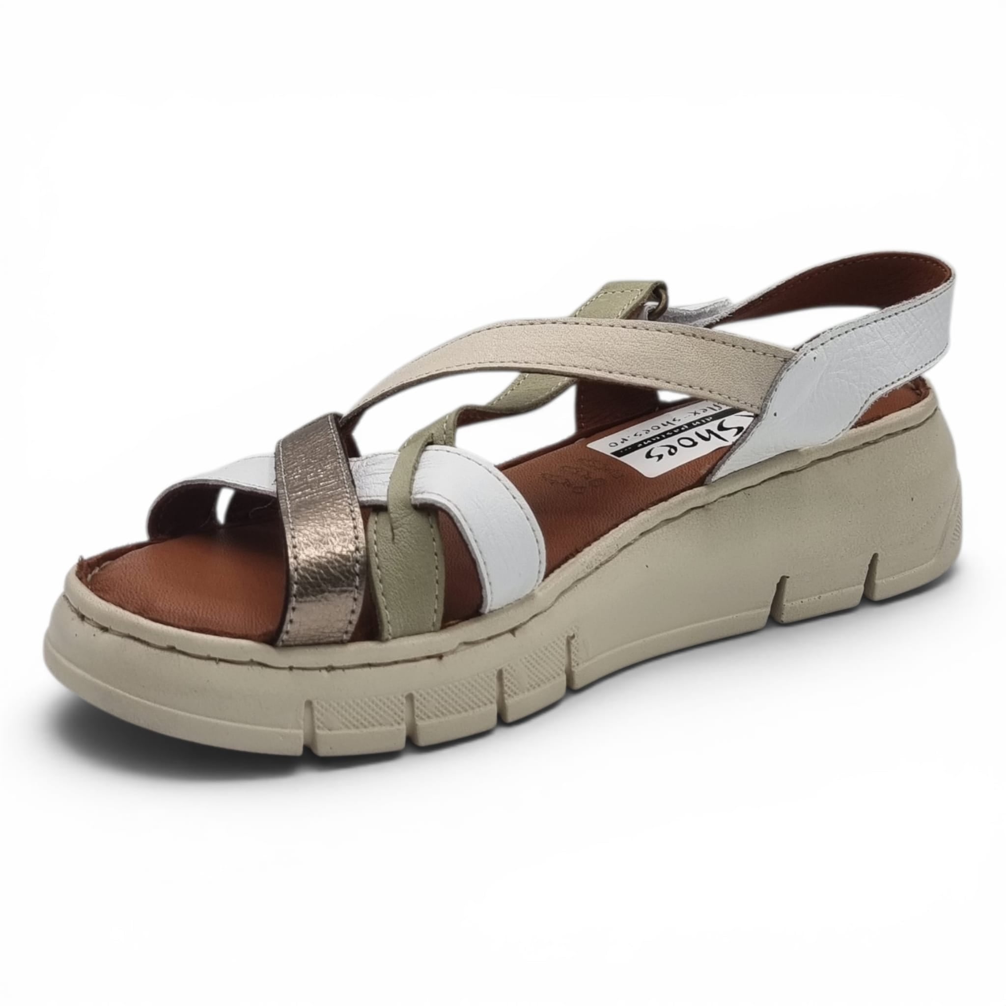 Sandale Damă Casual Confort Din Piele Naturală Alb Color 13766