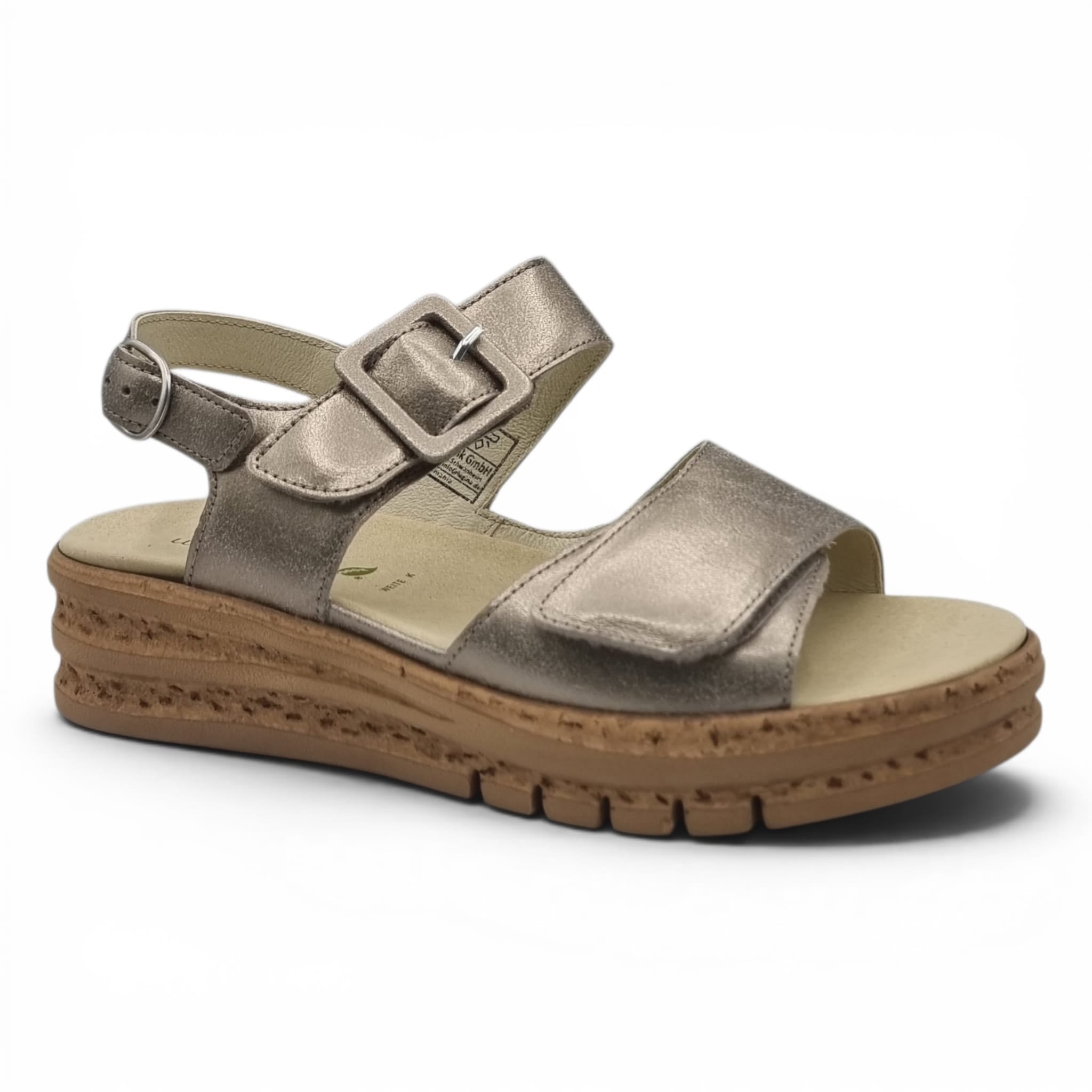 Sandale Damă Casual Confort Din Piele Naturală Aurie 13776