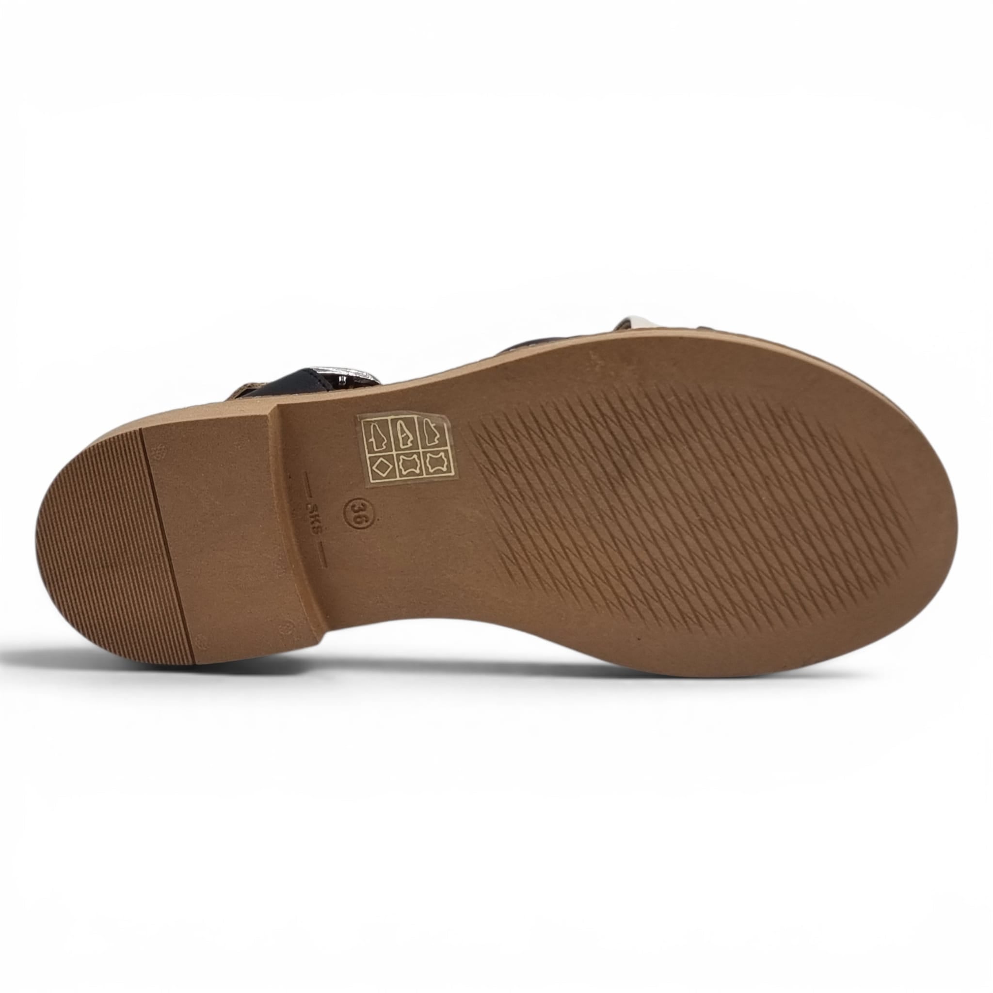 Sandale Damă Casual Confort Din Piele Naturală Neagră Multi 13769