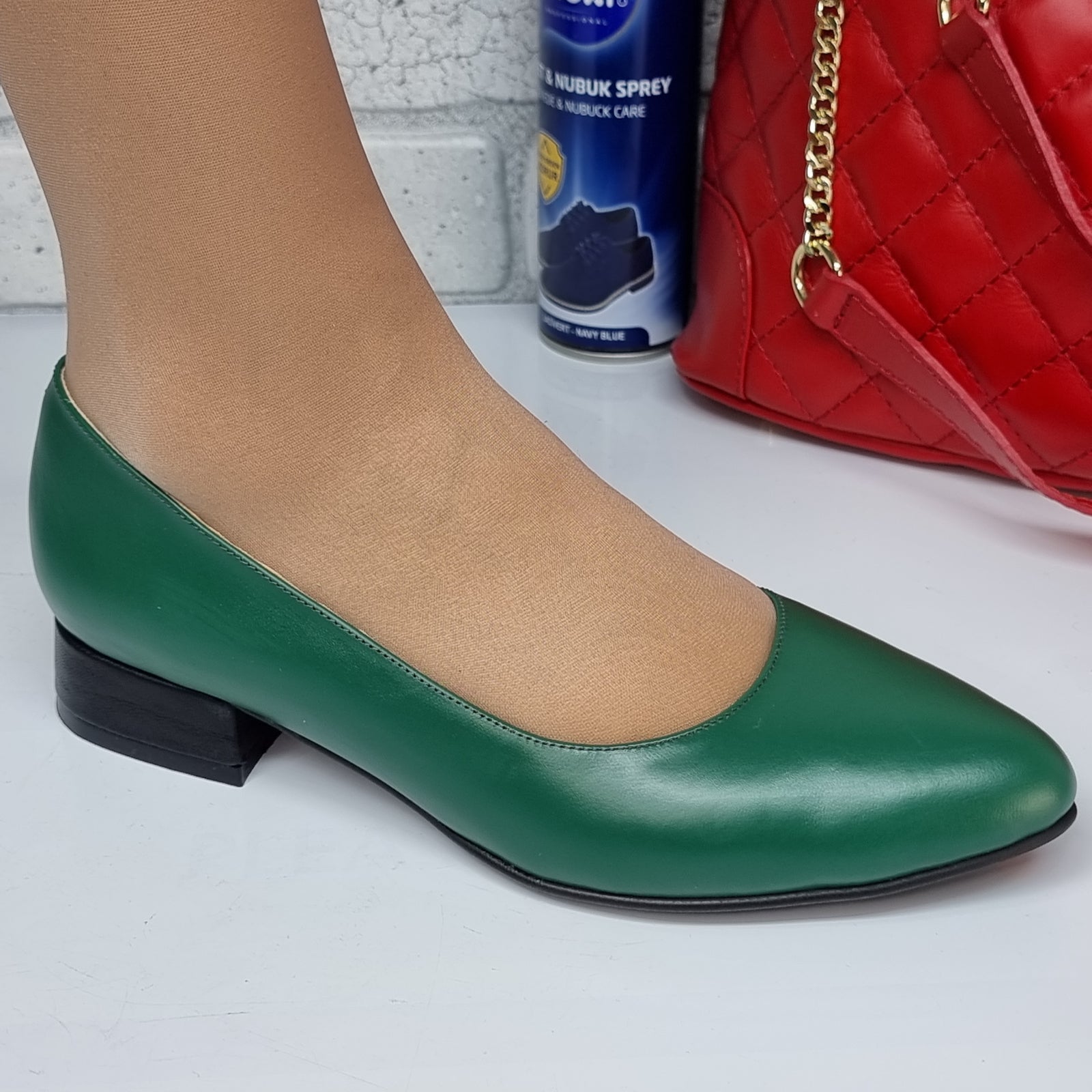 Pantofi Damă Eleganți Din Piele Naturală Verde 20153