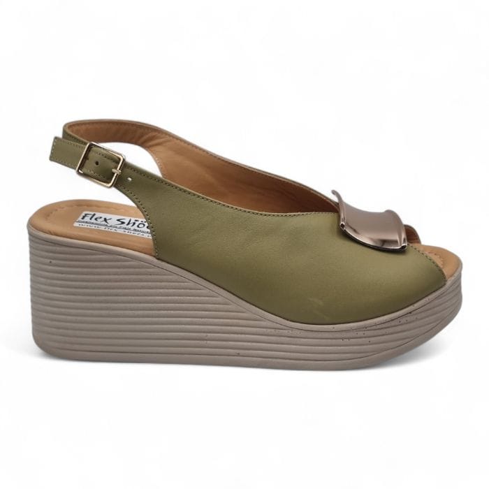 Sandale Damă Casual Confort Din Piele Naturală Avocado 13780