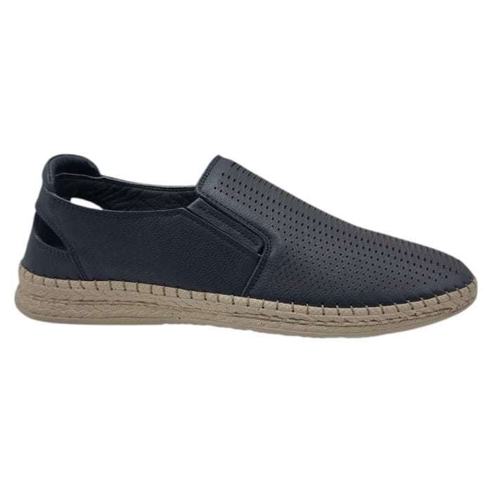 Pantofi Bărbați Din Piele Naturală Perforată Blue 6549