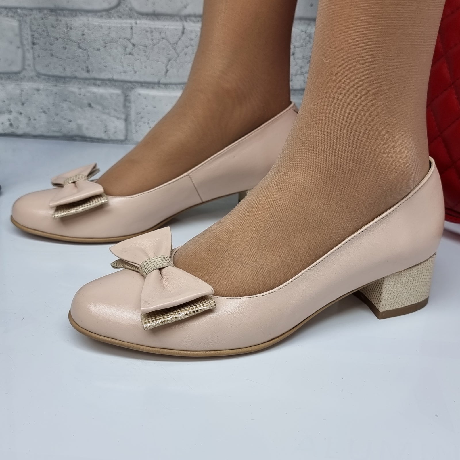 Pantofi Damă Eleganți Din Piele Naturală Nude 20152