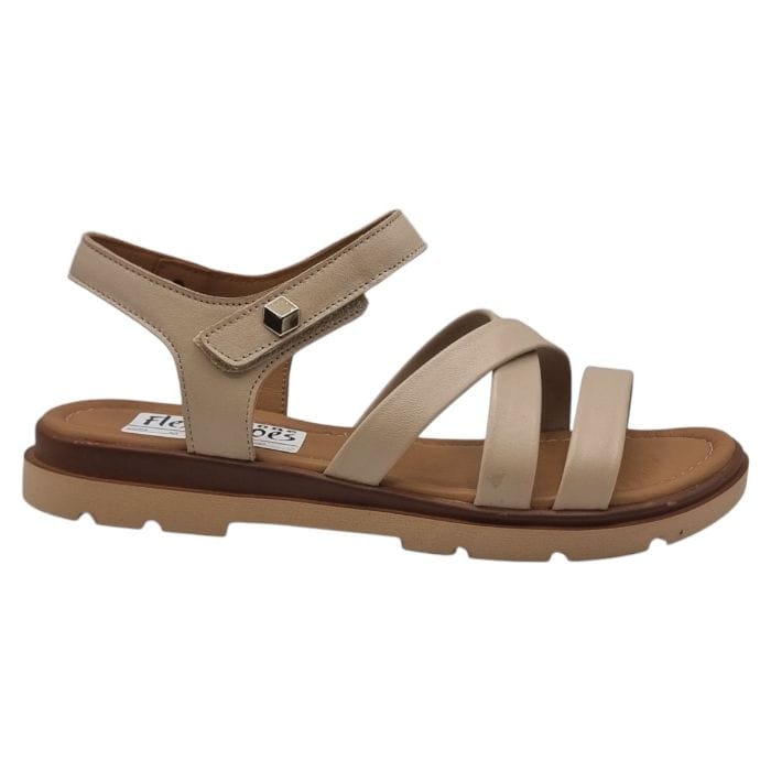 Sandale Damă Casual Confort Din Piele Naturală Crem 13802