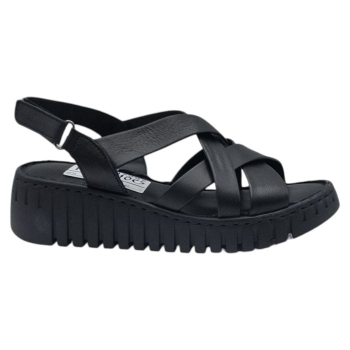 Sandale Damă Casual Confort Din Piele Naturală Neagră 13803