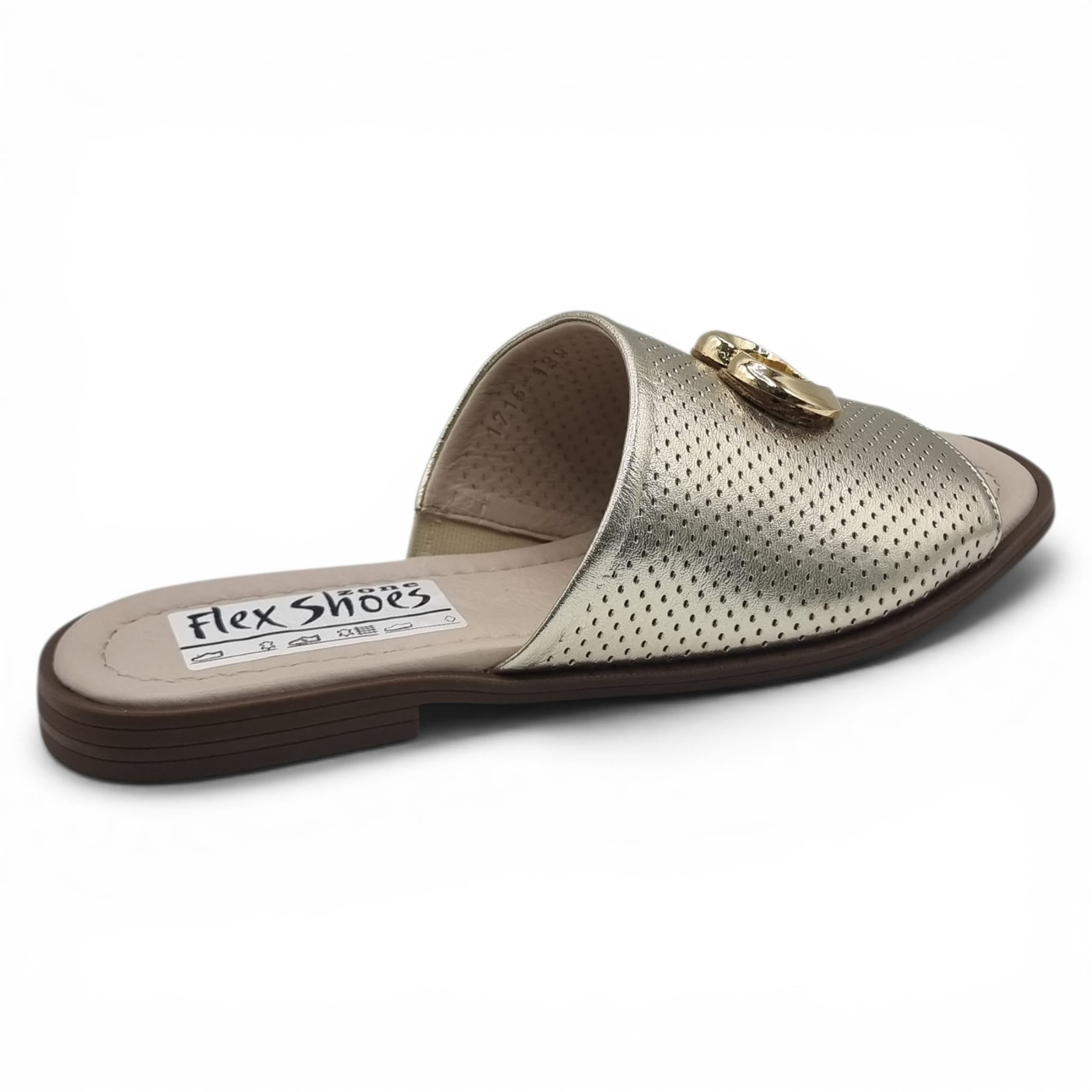 Sandale Damă Casual Confort Din Piele Naturală Aurie 13798