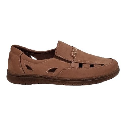 Pantofi Bărbați Din Piele Naturală Perforată Maro Nubuk 6541