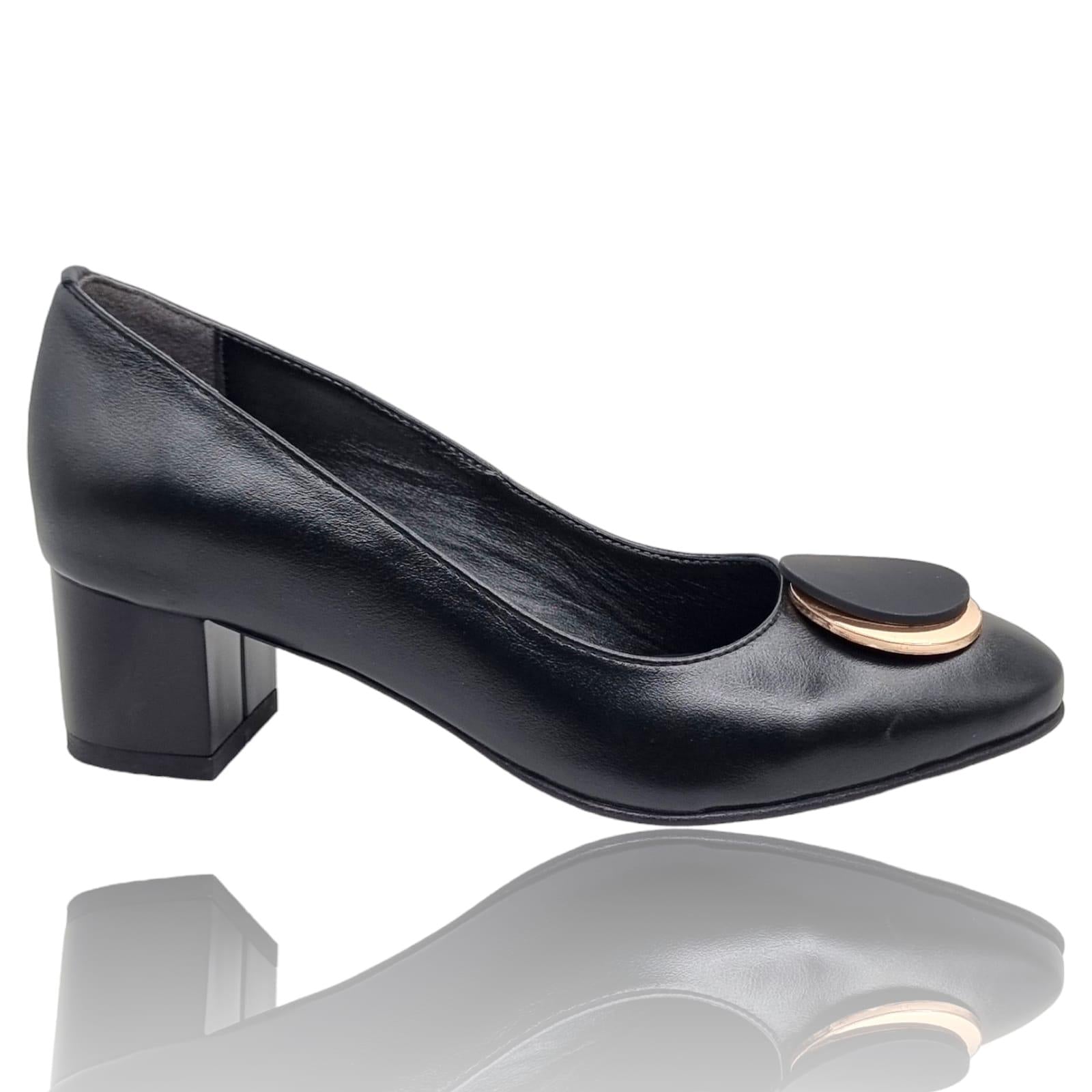 Pantofi Damă Eleganți Din Piele Naturală Neagra 20397