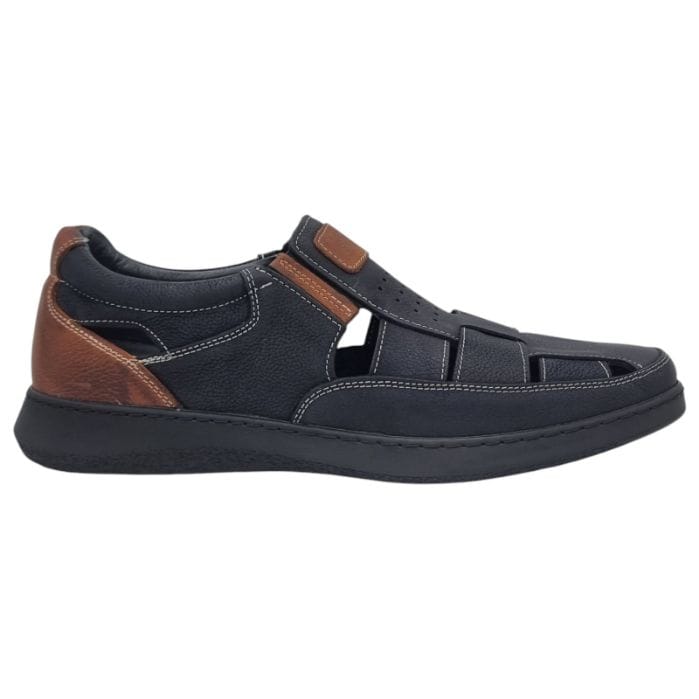Pantofi Bărbați Din Piele Naturală Perforată Blue 6535