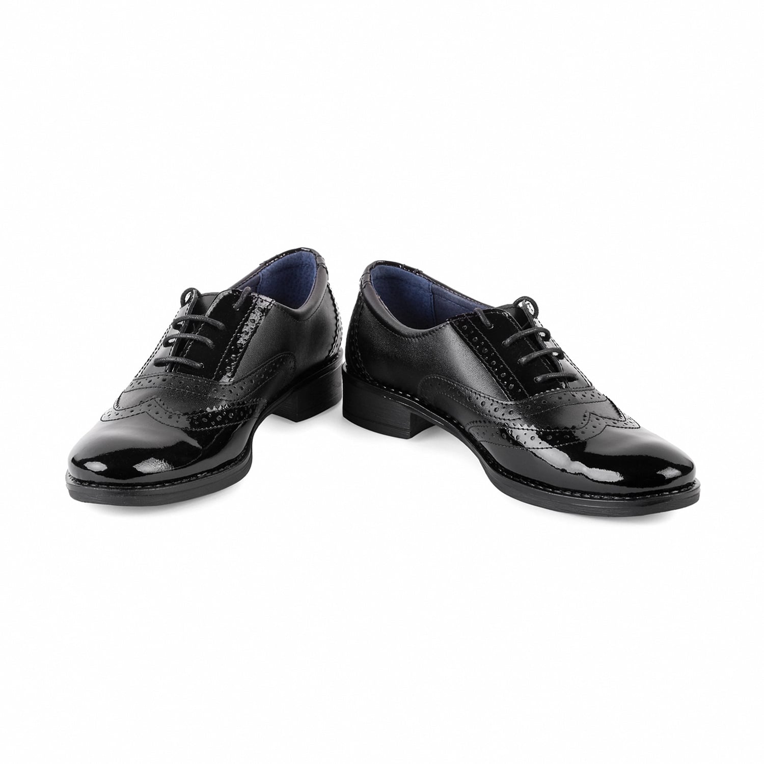 Pantofi Damă Casual Confort Din Piele Lăcuită Neagră 25101