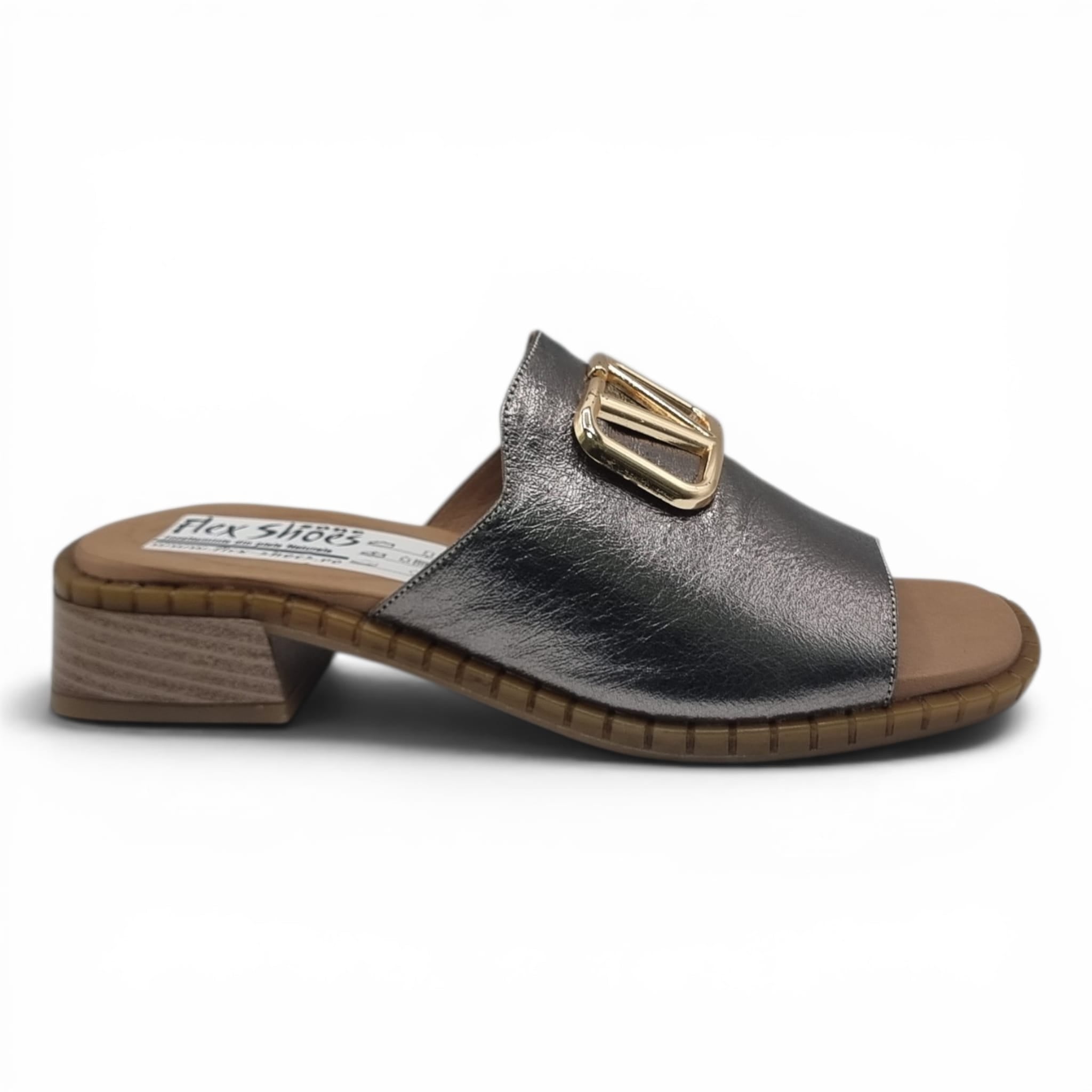 Sandale Damă Casual Confort Din Piele Naturală Gri 13797