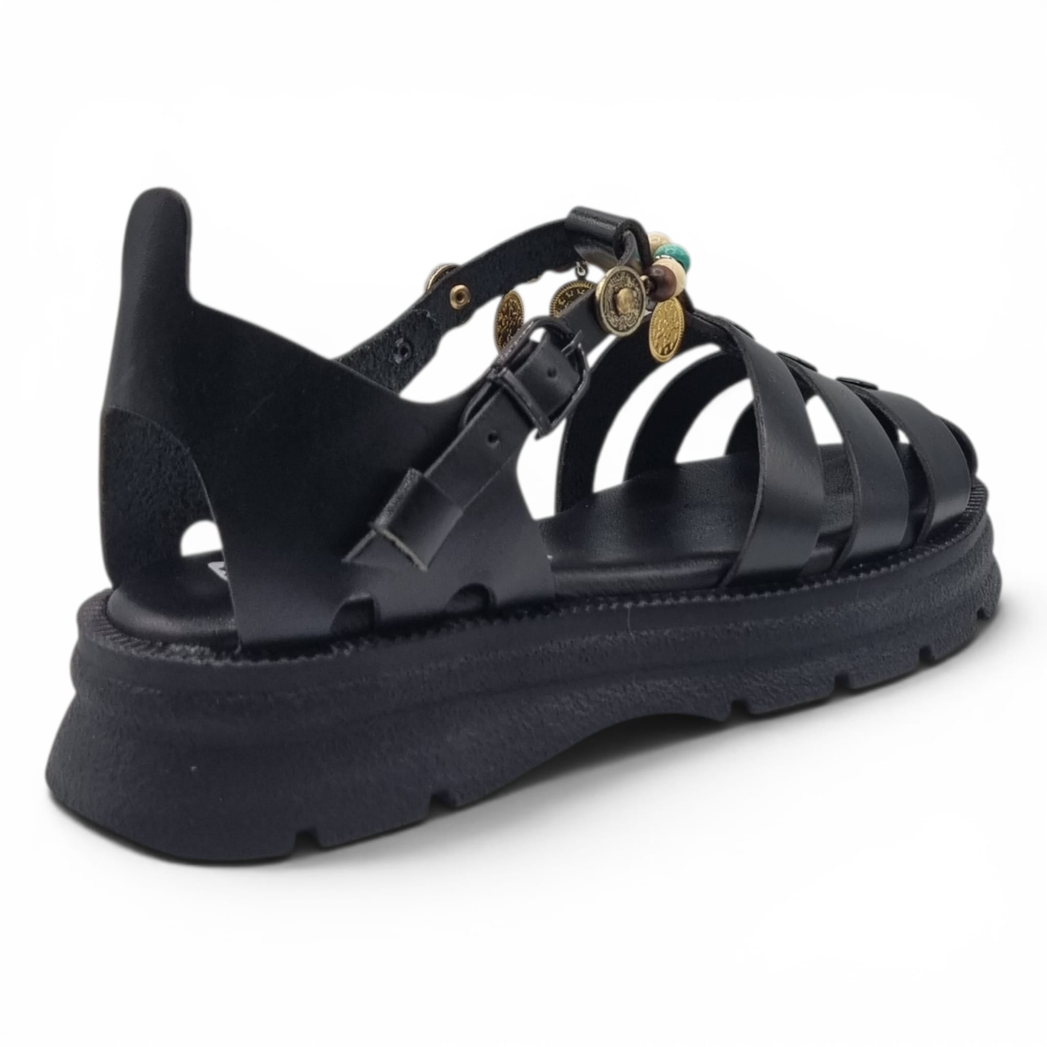 Sandale Damă Casual Confort Din Piele Naturală Neagră 13771
