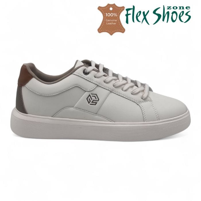 Pantofi Bărbați Sport Din Piele Naturală Alba 3572