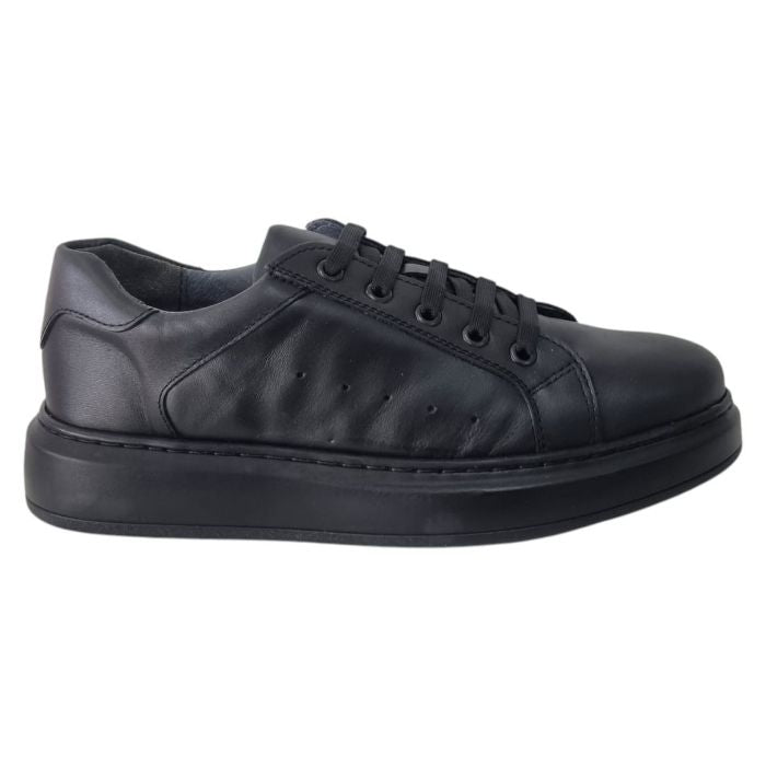 Pantofi Bărbați Sport Din Piele Naturală Neagră 3577