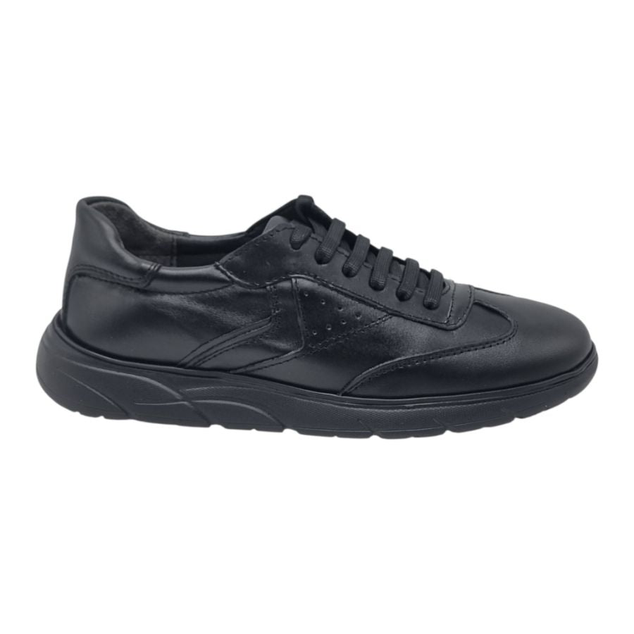 Pantofi Bărbați Sport Din Piele Naturală Neagră 3578