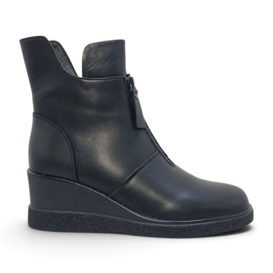 Ghete Damă Casual Din Piele Naturală Neagră 30199